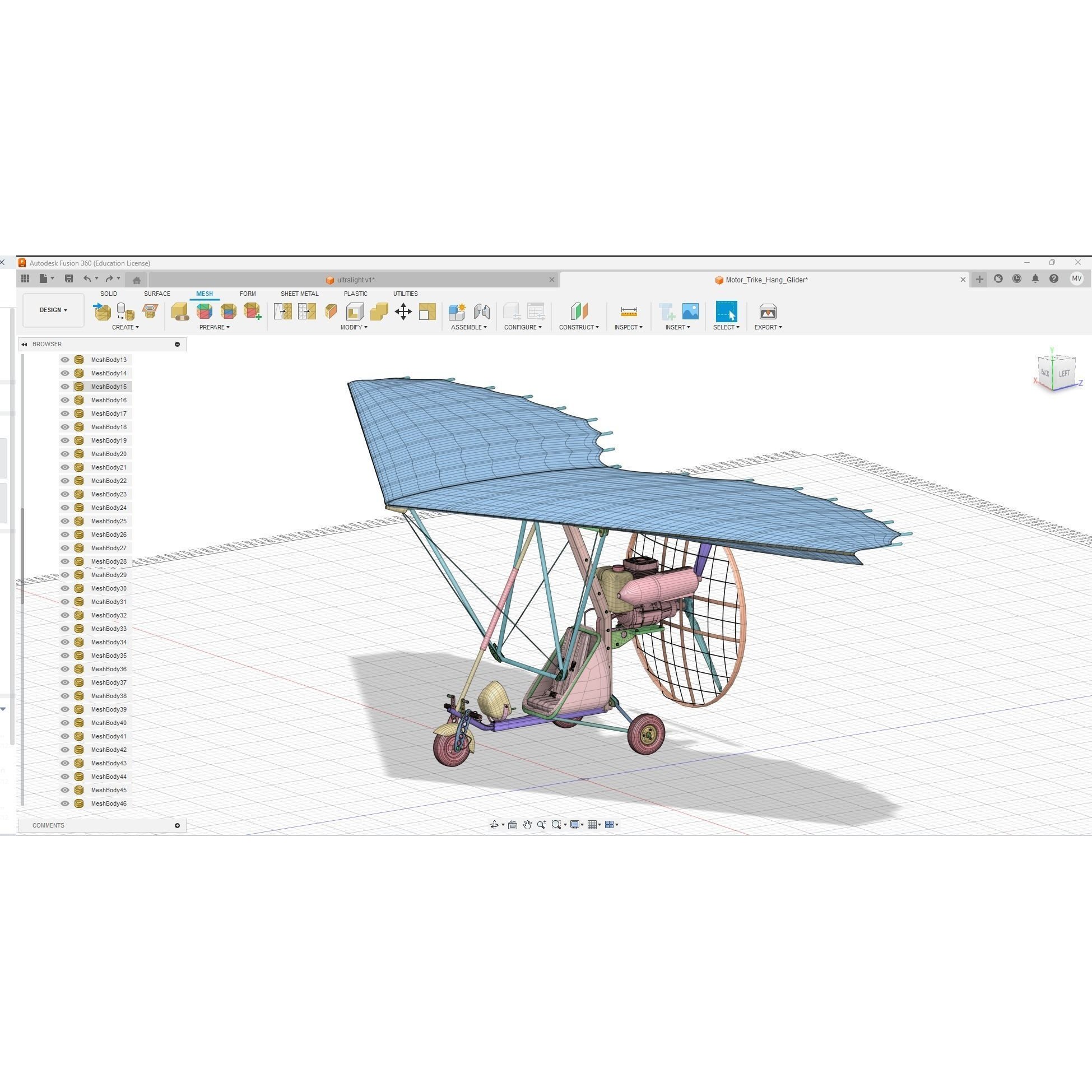 Motor Trike Hang Glider - High-Quality 3D Model - View 3