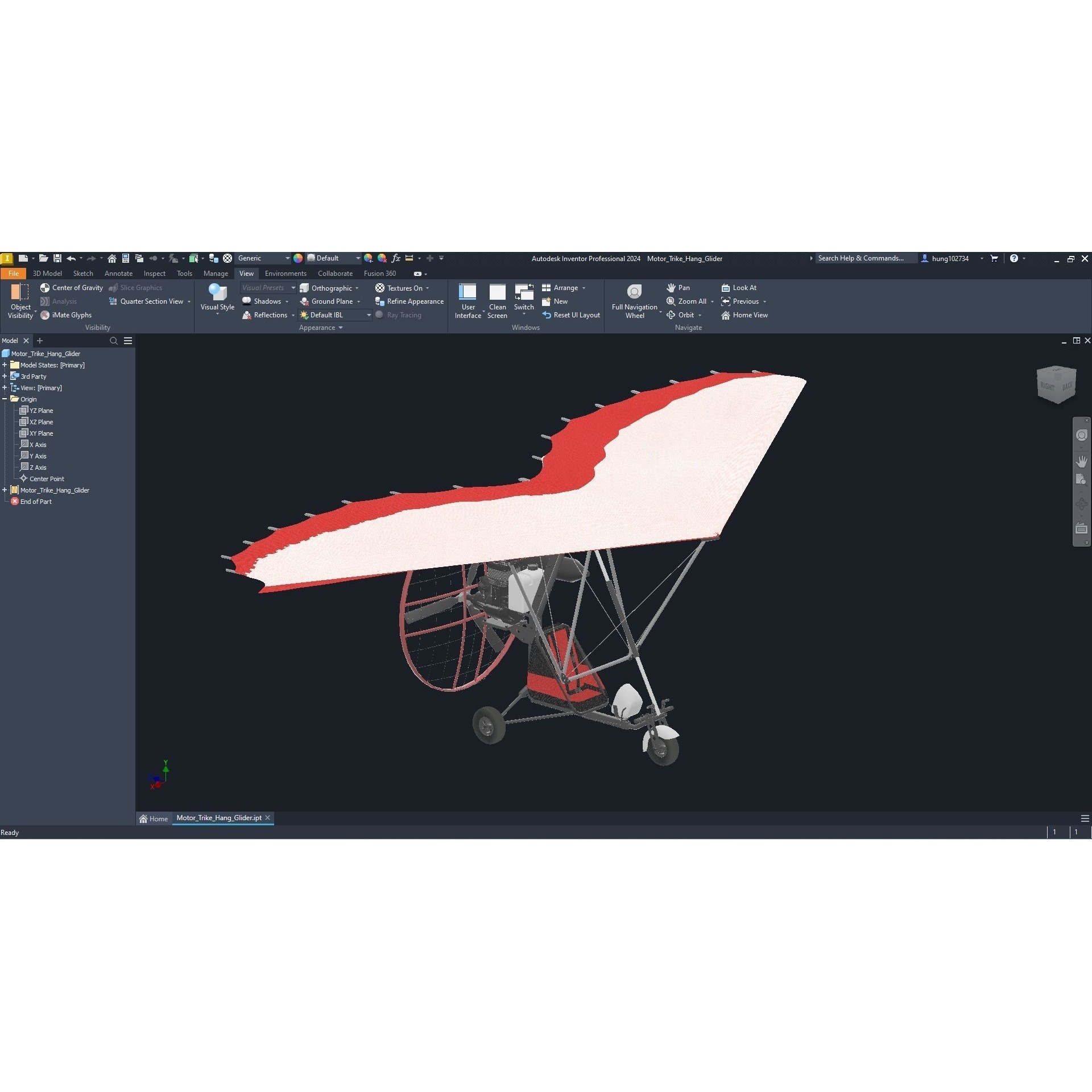 Motor Trike Hang Glider - High-Quality 3D Model - View 4