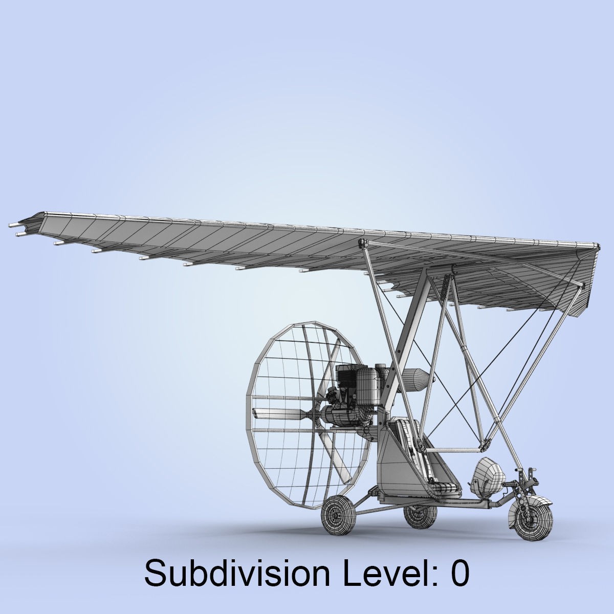 Motor Trike Hang Glider - High-Quality 3D Model - View 7