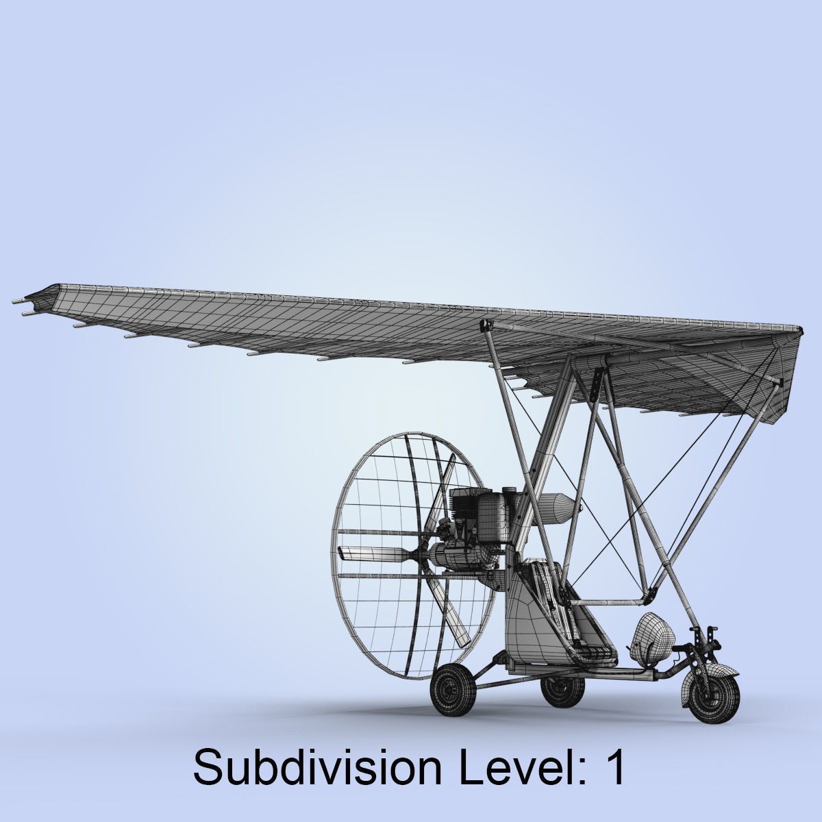 Motor Trike Hang Glider - High-Quality 3D Model - View 8