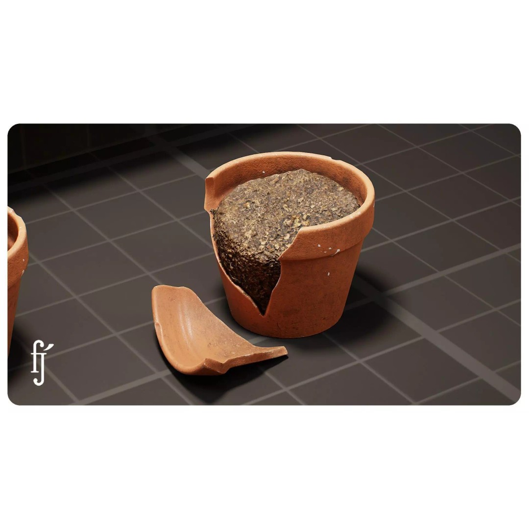 Rustic Wooden Planter Box 3D Model – High Poly PBR Asset, FBX - View 3
