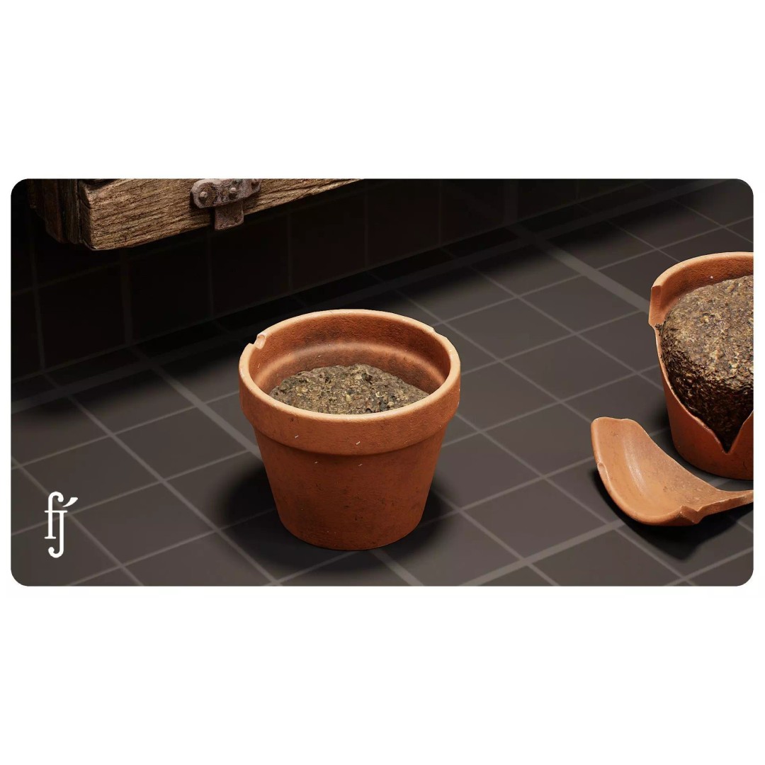 Rustic Wooden Planter Box 3D Model – High Poly PBR Asset, FBX - View 4