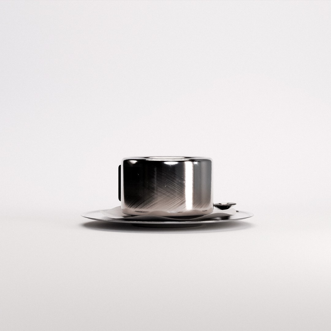 Espresso Set 3D Model – Low Poly Kitchenware with PBR Textures - View 5