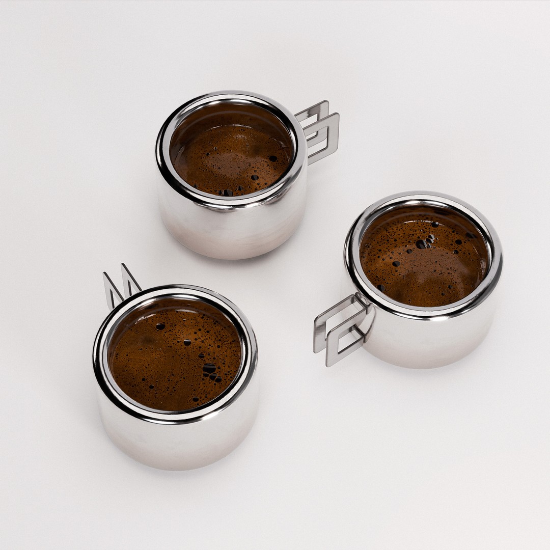 Espresso Set 3D Model – Low Poly Kitchenware with PBR Textures - View 7