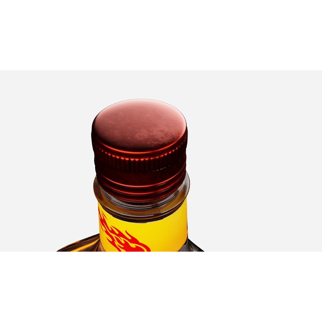 Fireball Cinnamon Whisky Bottle 3D Model – PBR Game-Ready Asset, Blender - View 8