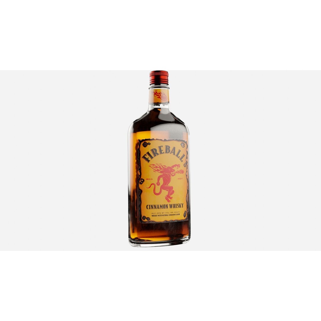 Fireball Cinnamon Whisky Bottle 3D Model – PBR Game-Ready Asset, Blender - View 9