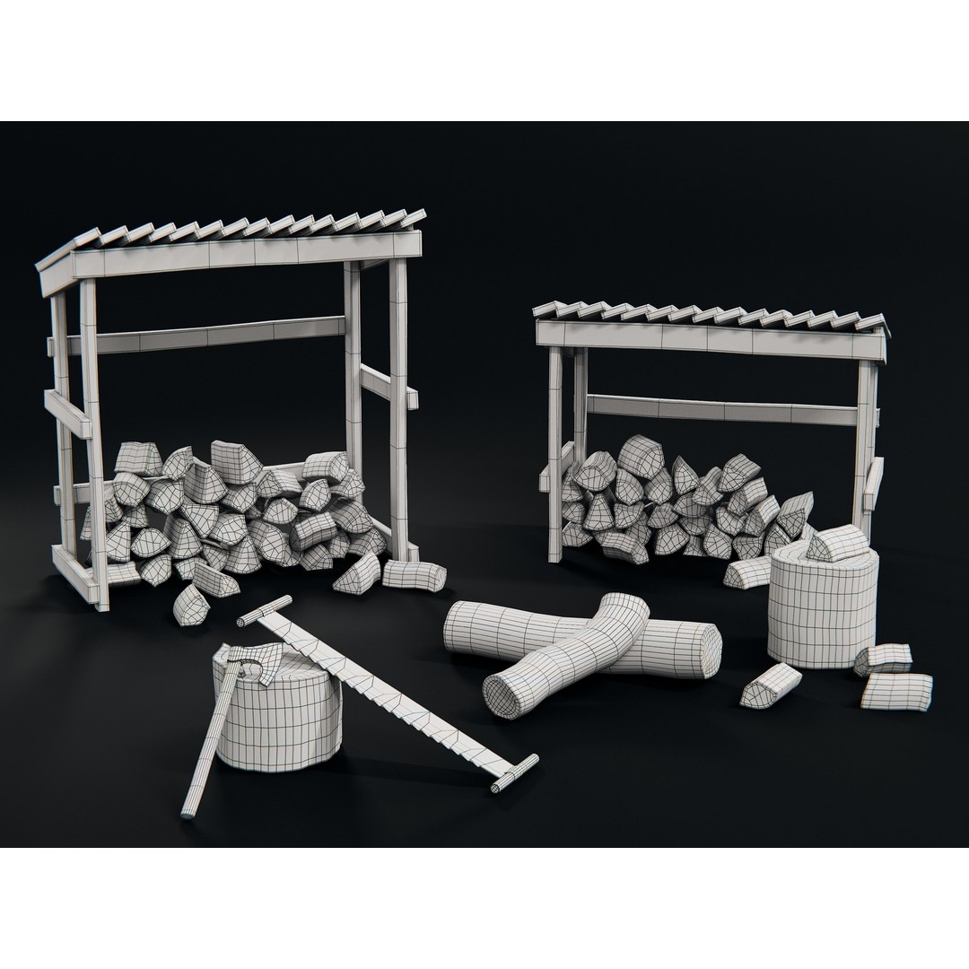 Firewood 3D Model – PBR Asset Pack with 8K Textures, Blender & FBX - View 7