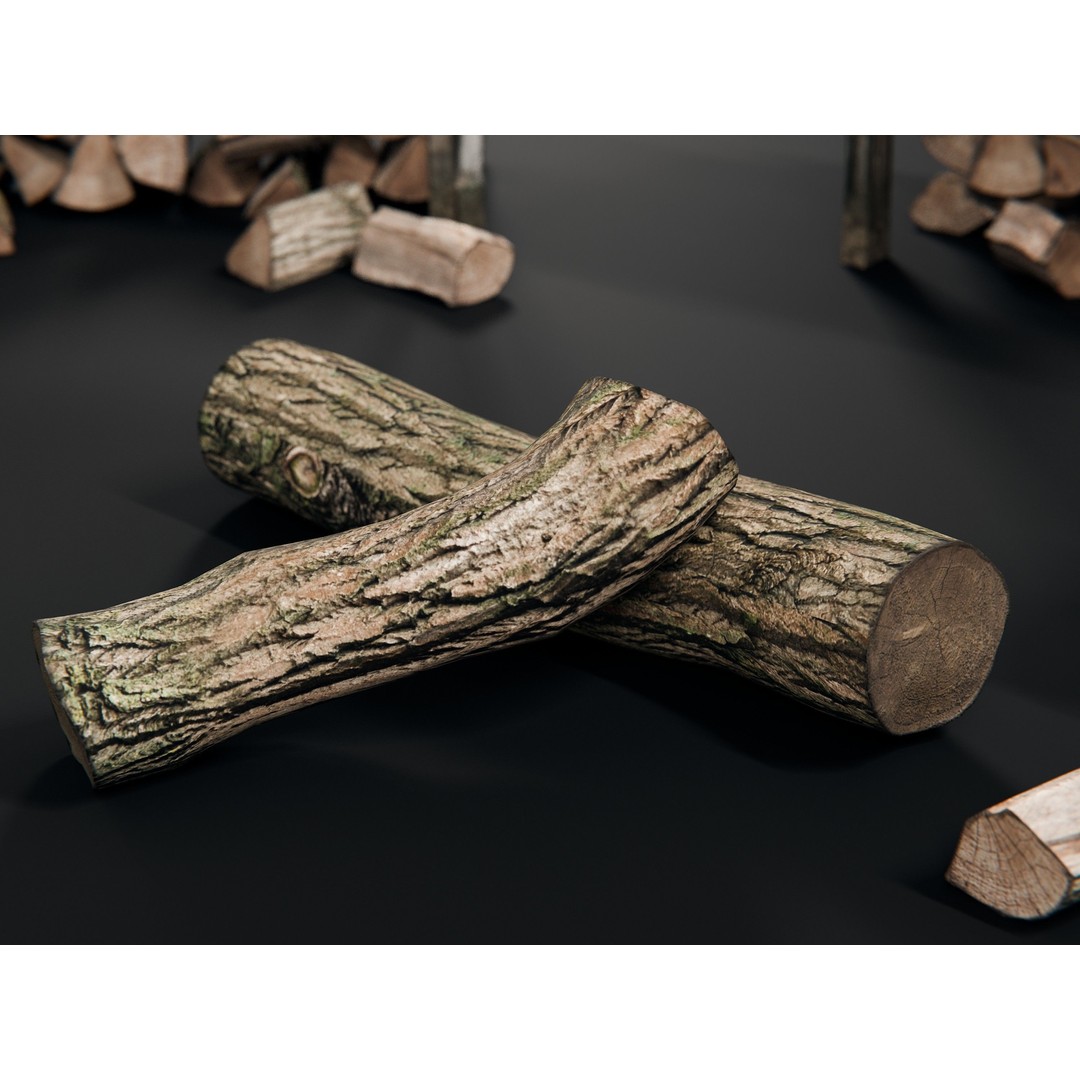 Firewood 3D Model – PBR Asset Pack with 8K Textures, Blender & FBX - View 8