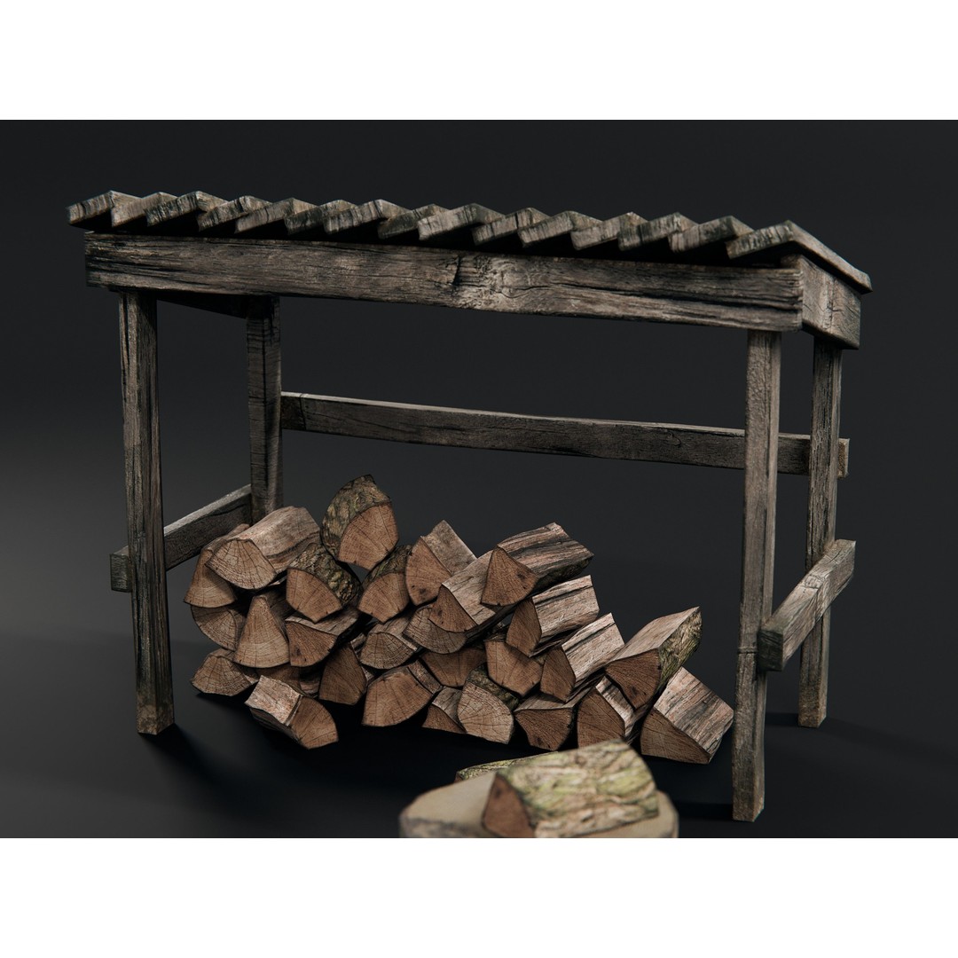 Firewood 3D Model – PBR Asset Pack with 8K Textures, Blender & FBX - View 9