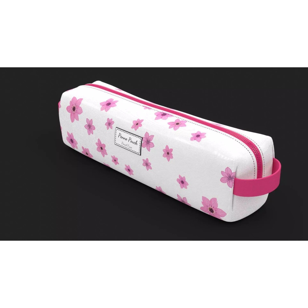 Pencil Pouch 3D Model – Floral Design, PBR Textures, Game Ready - View 2