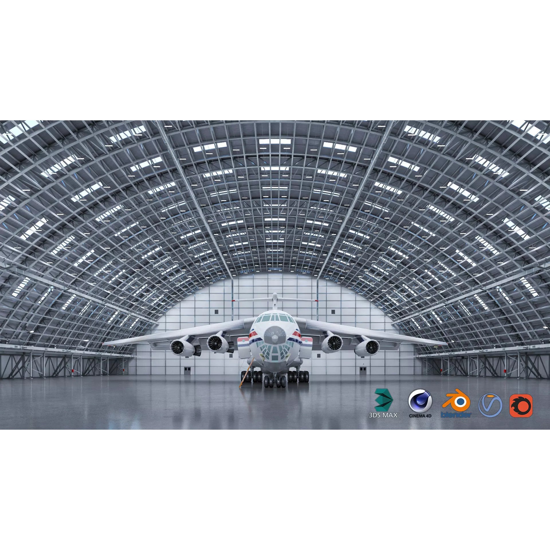 Hangar Exterior-Interior - High-Quality 3D Model - View 2