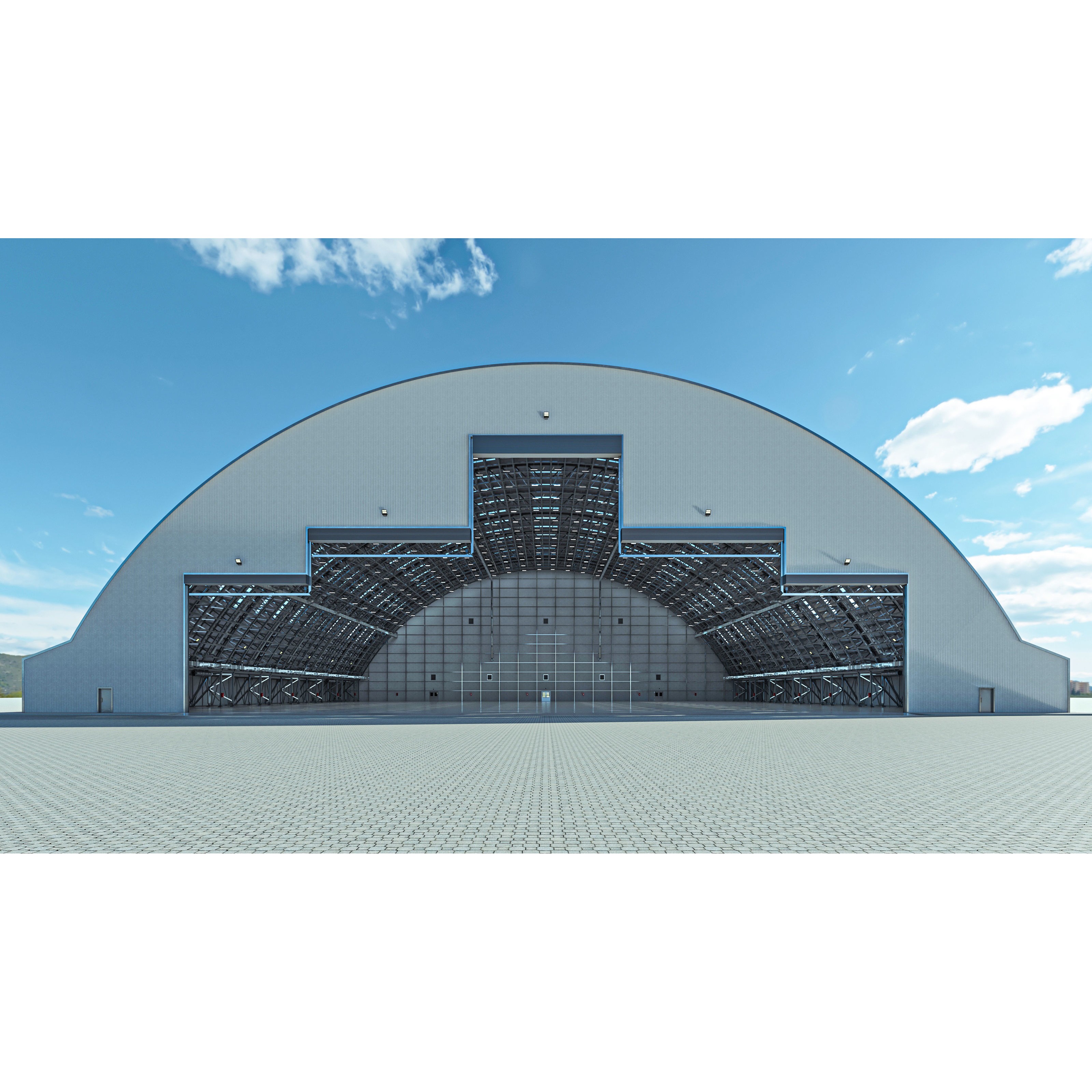 Hangar Exterior-Interior - High-Quality 3D Model - View 3