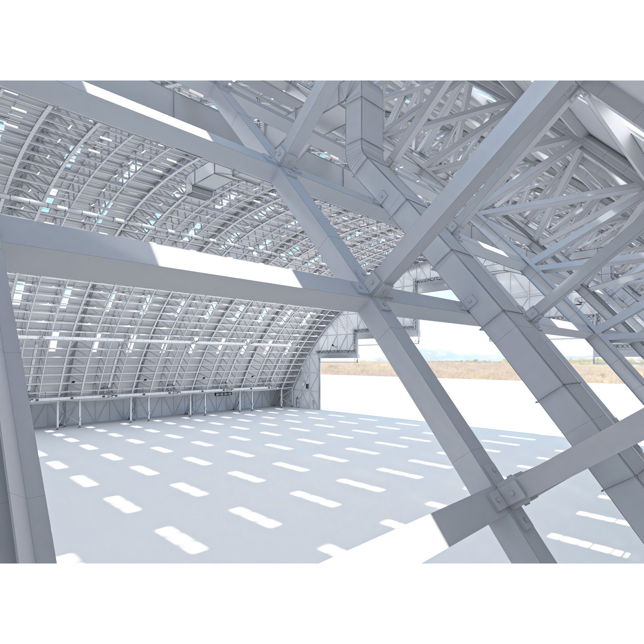 Hangar Exterior-Interior - High-Quality 3D Model - View 34