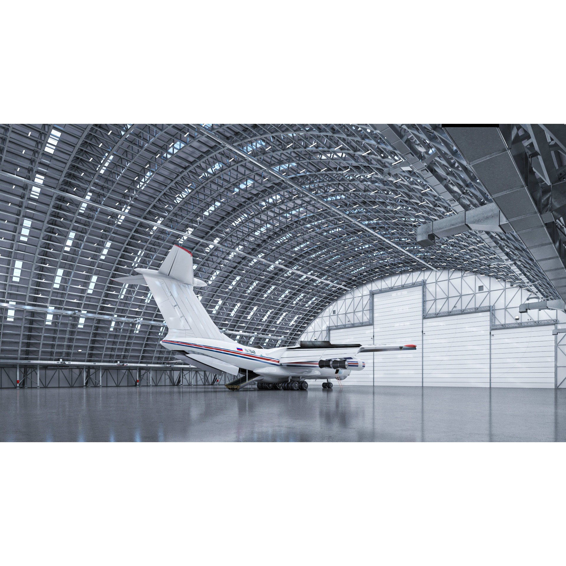 Hangar Exterior-Interior - High-Quality 3D Model - View 4