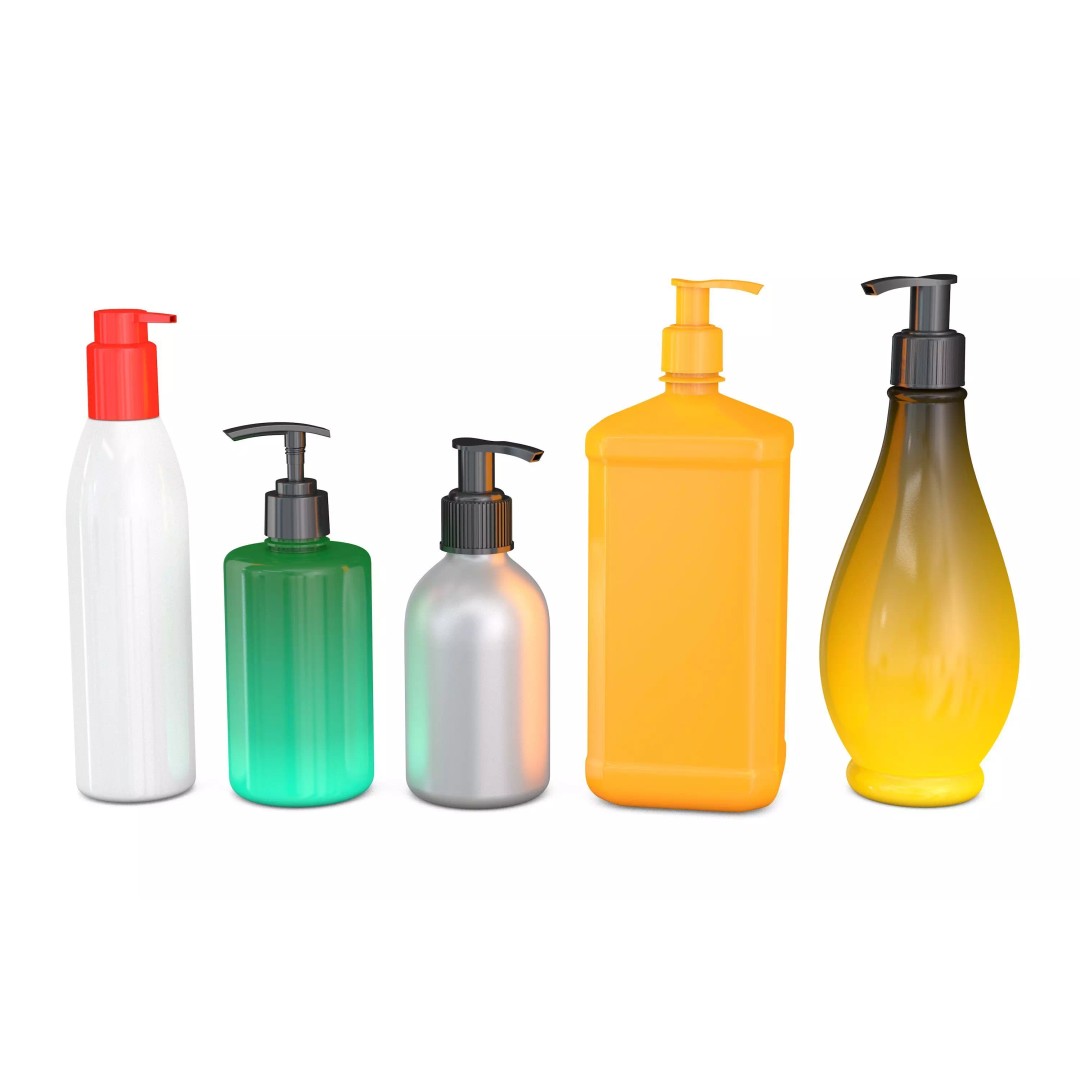 Bottles with Dispenser Set 3D Model – Household Plastic Kit, FBX, OBJ - View 2