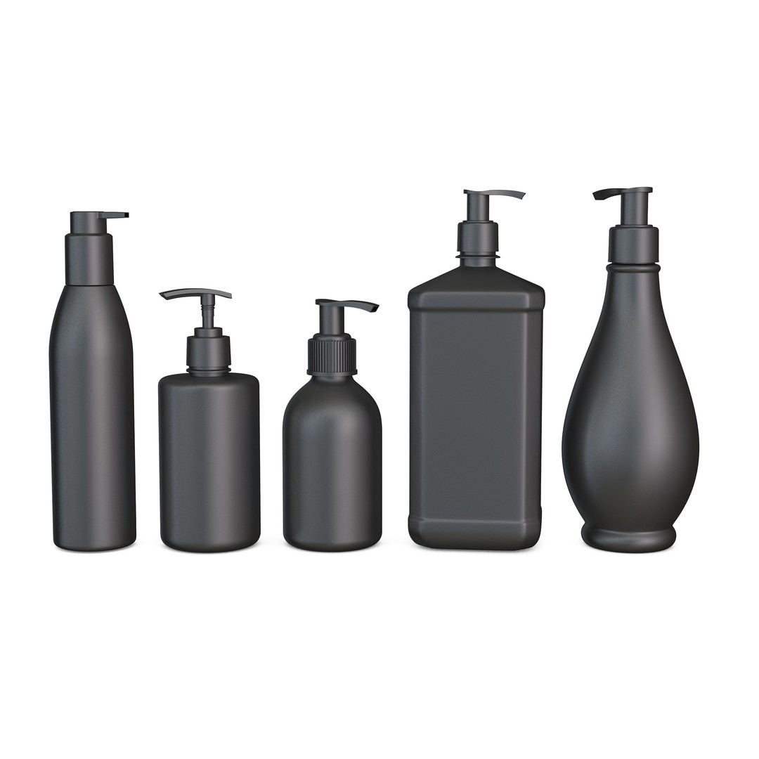Bottles with Dispenser Set 3D Model – Household Plastic Kit, FBX, OBJ - View 5