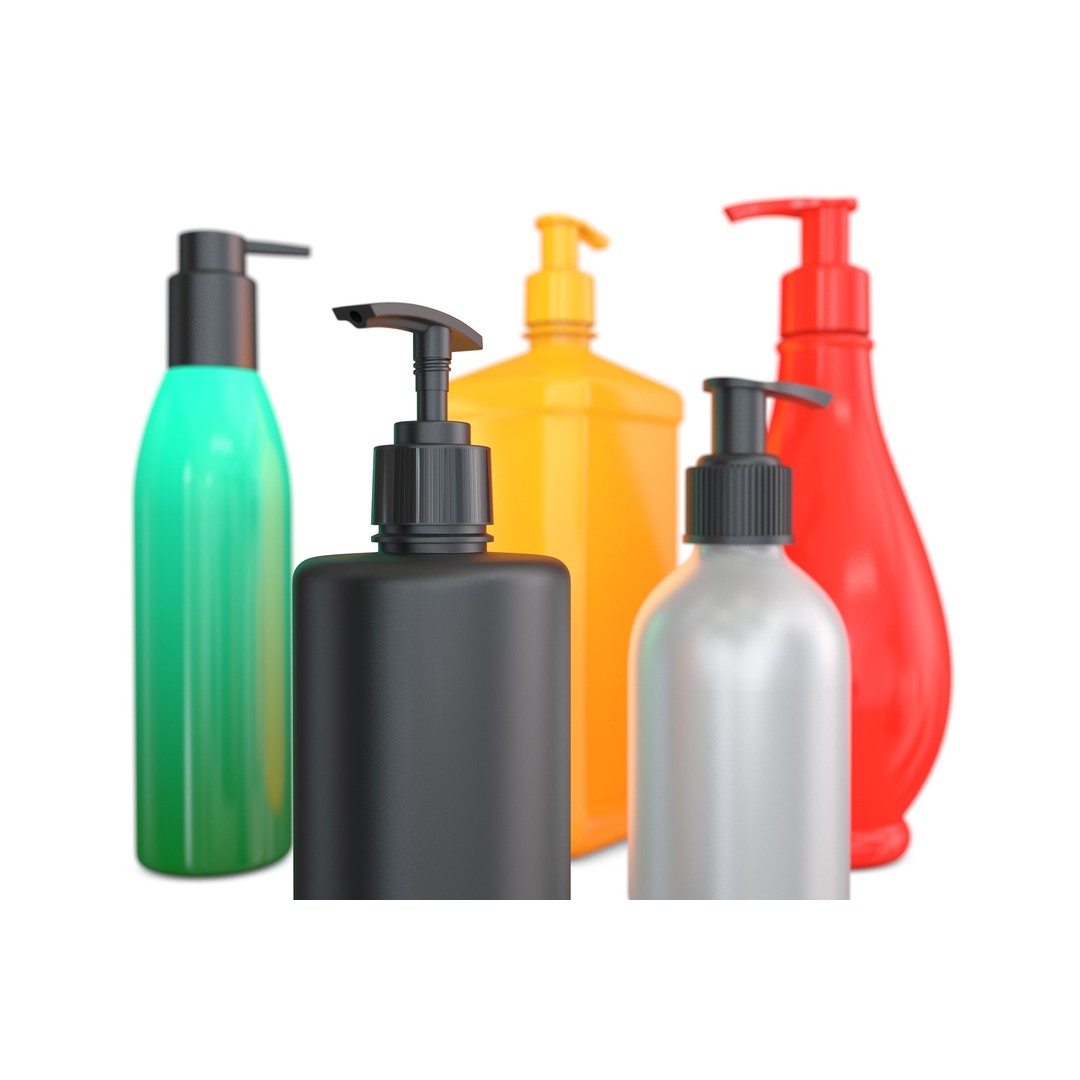 Bottles with Dispenser Set 3D Model – Household Plastic Kit, FBX, OBJ - View 6