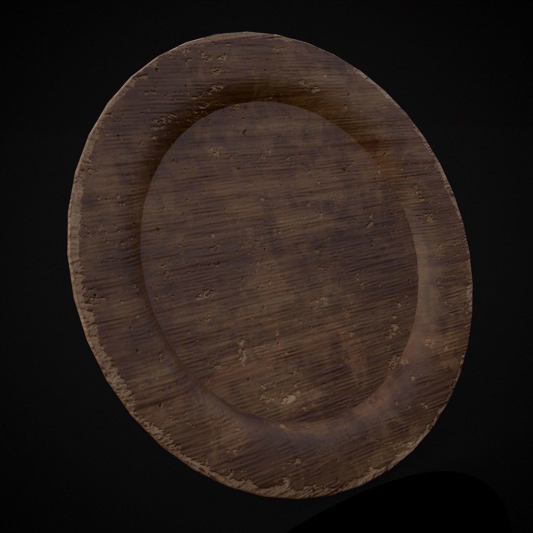 Wooden Medieval Dish Washing Set 3D Model – Low Poly PBR Kitchenware, FBX