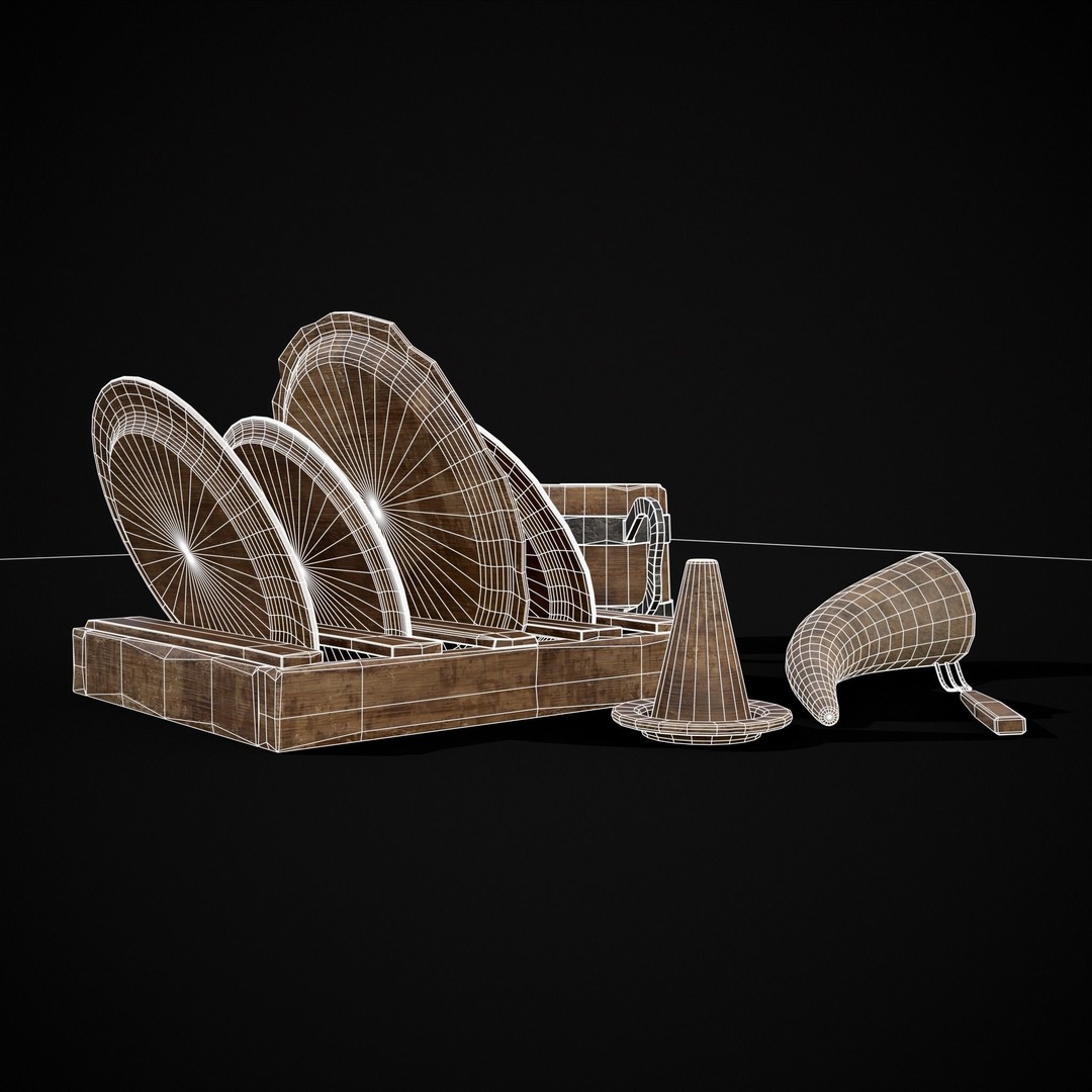 Wooden Medieval Dish Washing Set 3D Model – Low Poly PBR Kitchenware, FBX - View 18