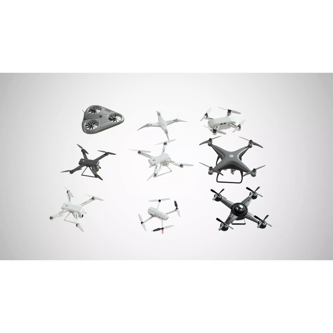 Dji Drone 3D Model – High Detail Quadcopter Asset, FBX, OBJ - View 2