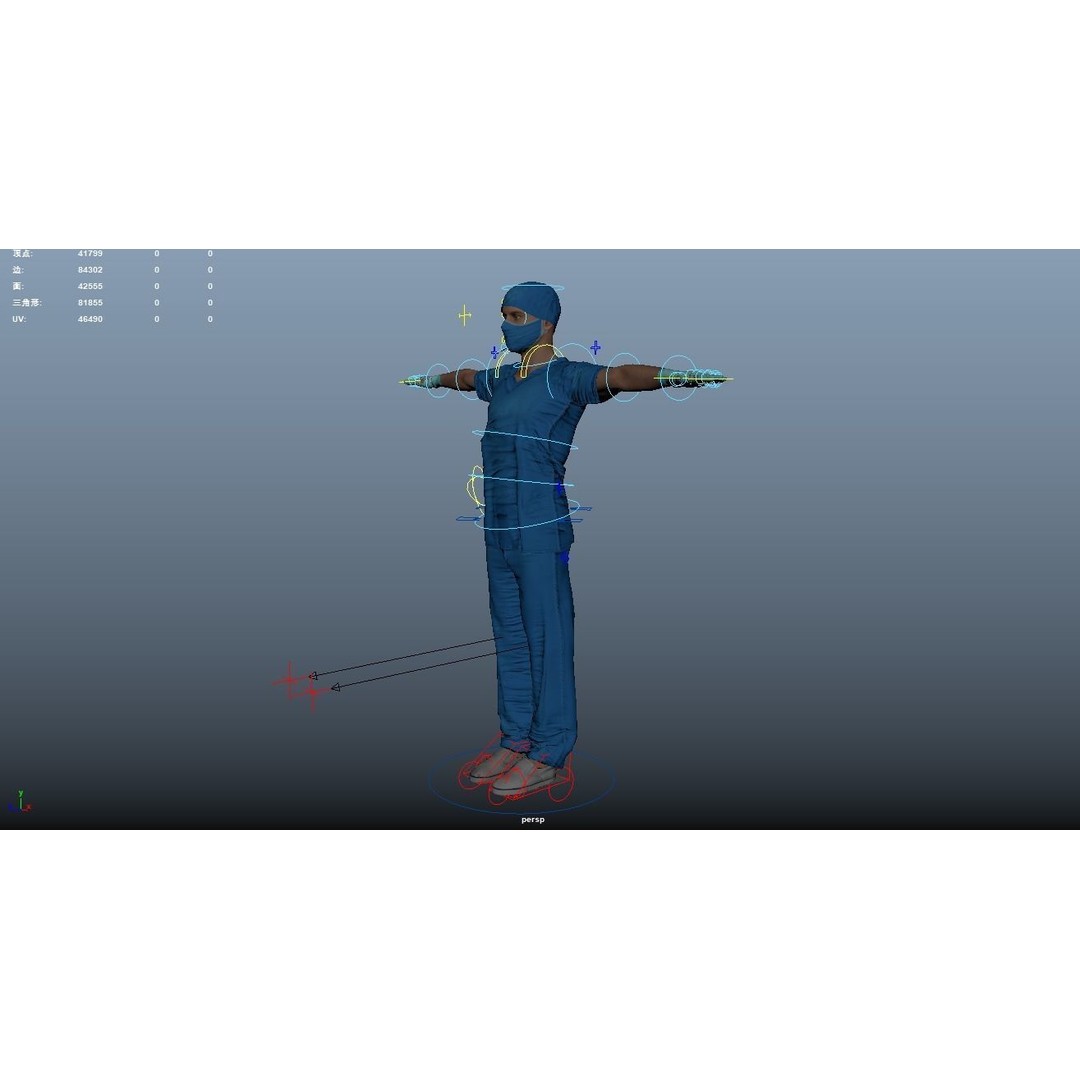 Doctor 3D Model – Rigged Low-Poly Character for Animation - View 22