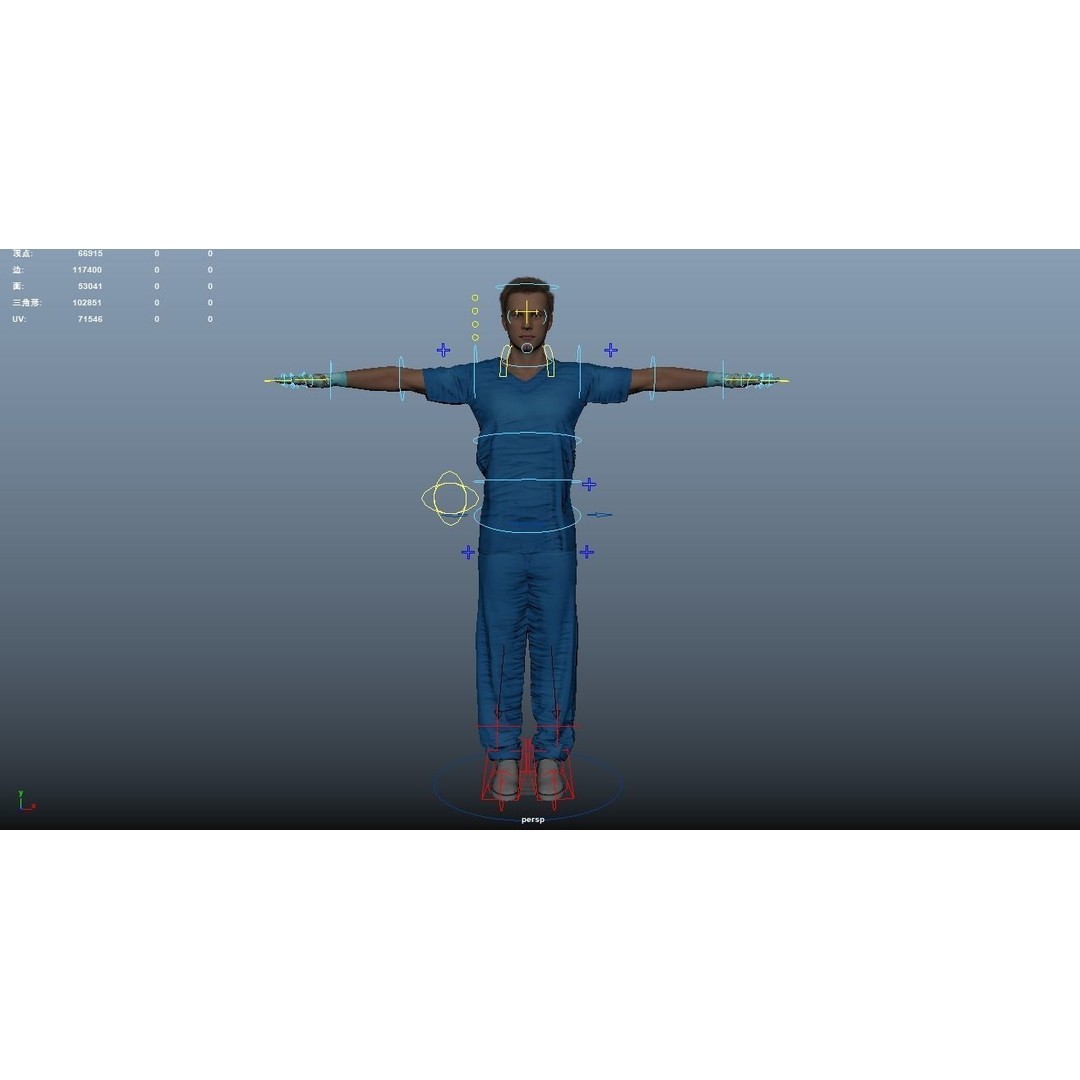 Doctor 3D Model – Rigged Low-Poly Character for Animation - View 24