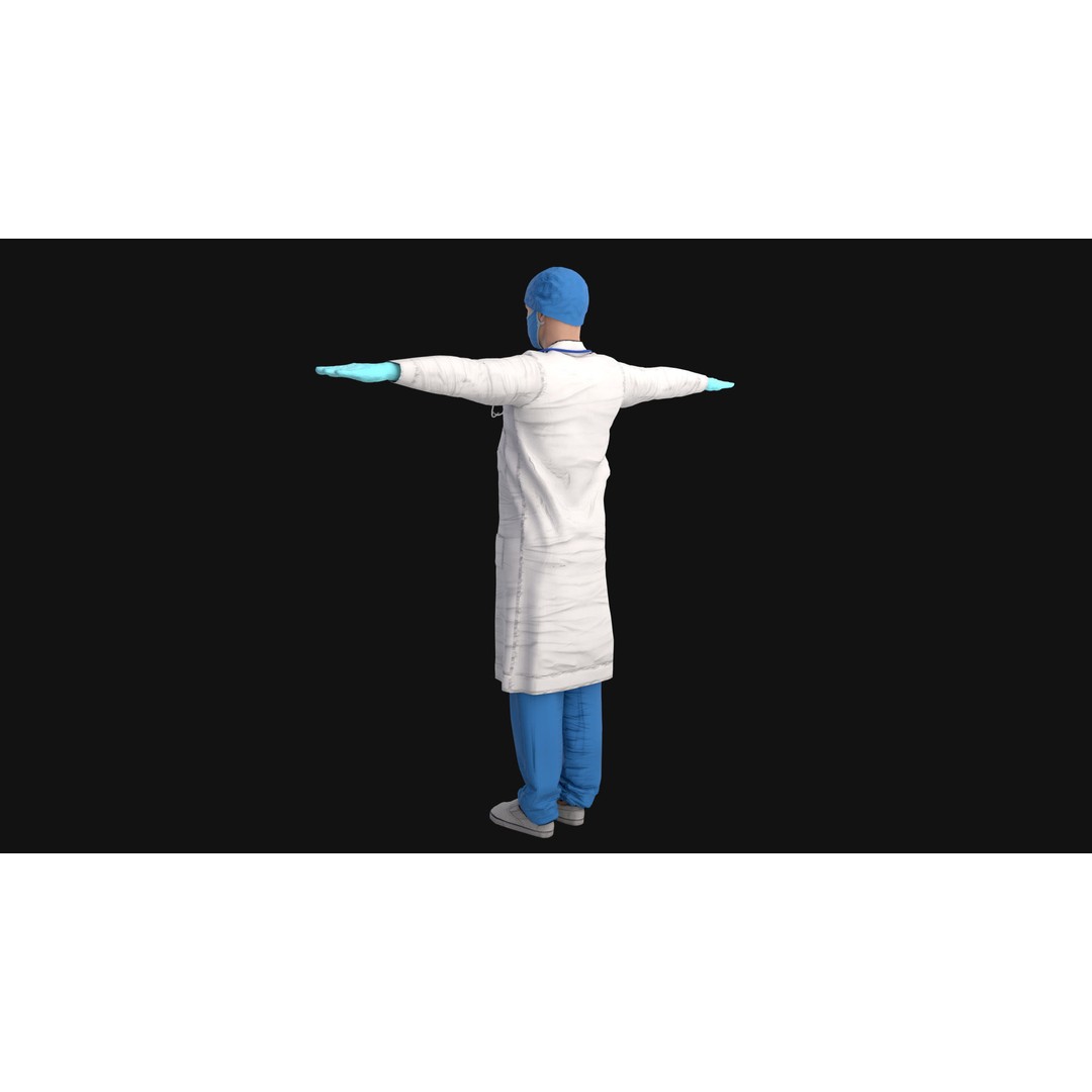 Doctor 3D Model – Rigged Low-Poly Character for Animation - View 5