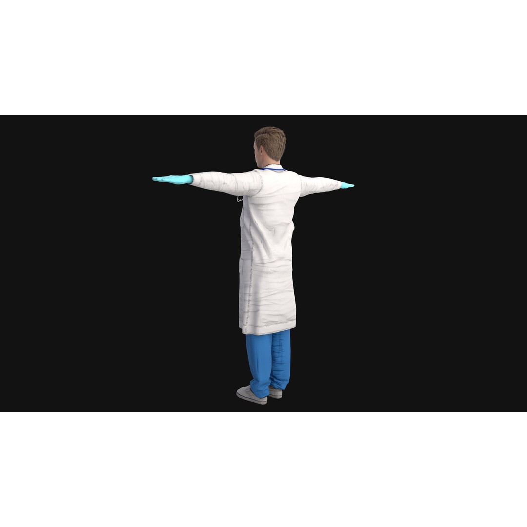 Doctor 3D Model – Rigged Low-Poly Character for Animation - View 8