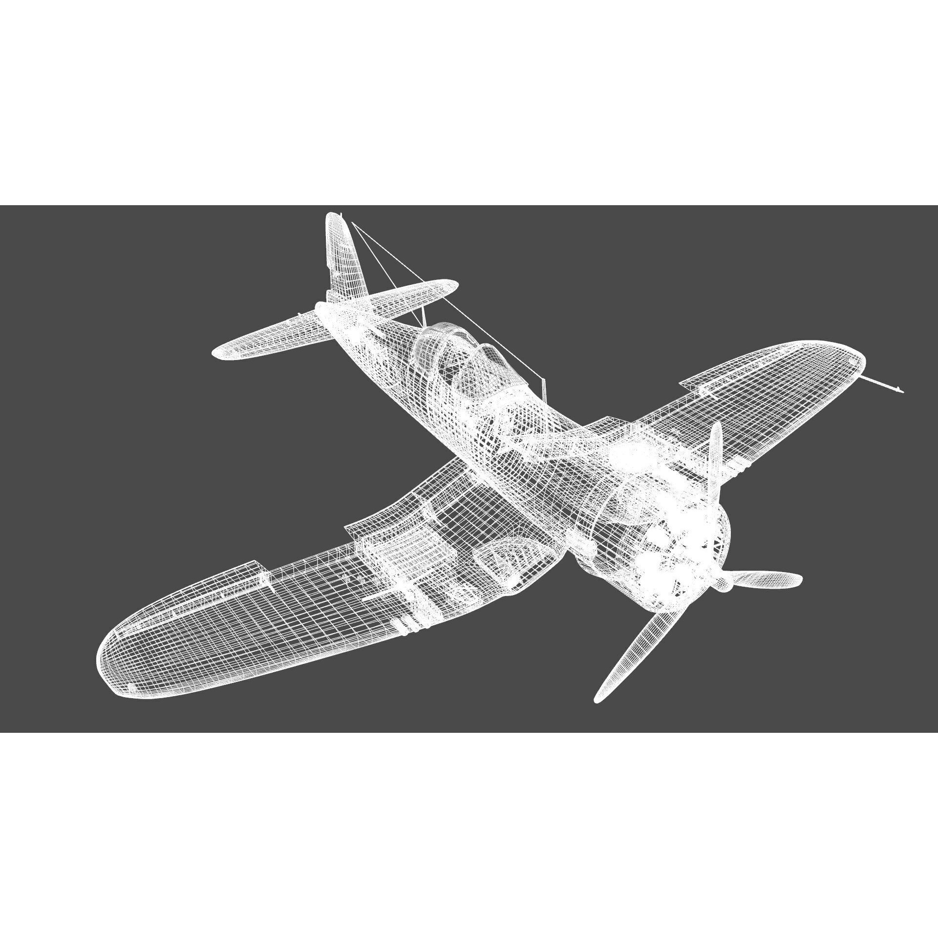 Chance Vought F4U Corsair - Low-Poly Game-Ready 3D Model