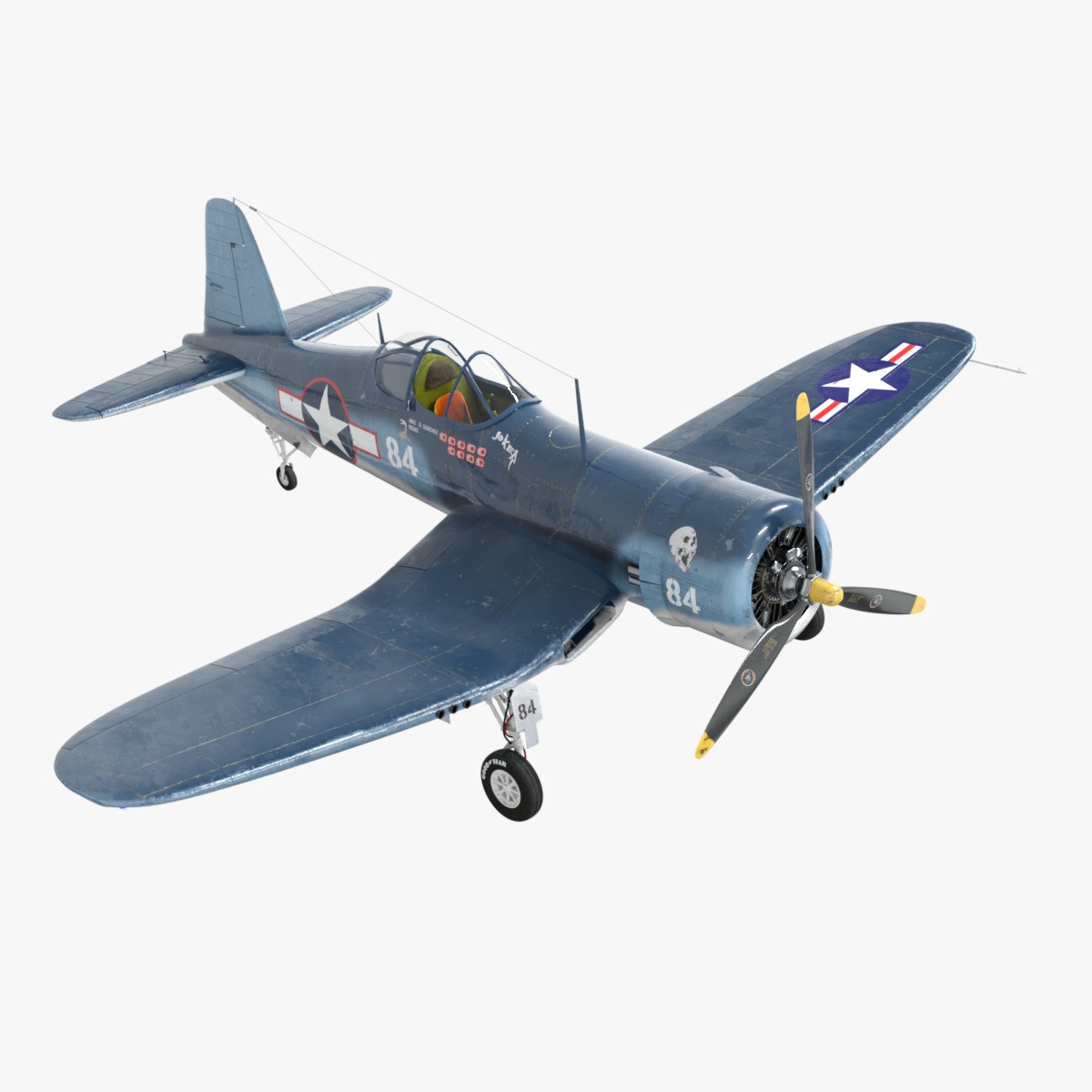 Chance Vought F4U Corsair - Low-Poly Game-Ready 3D Model - View 10