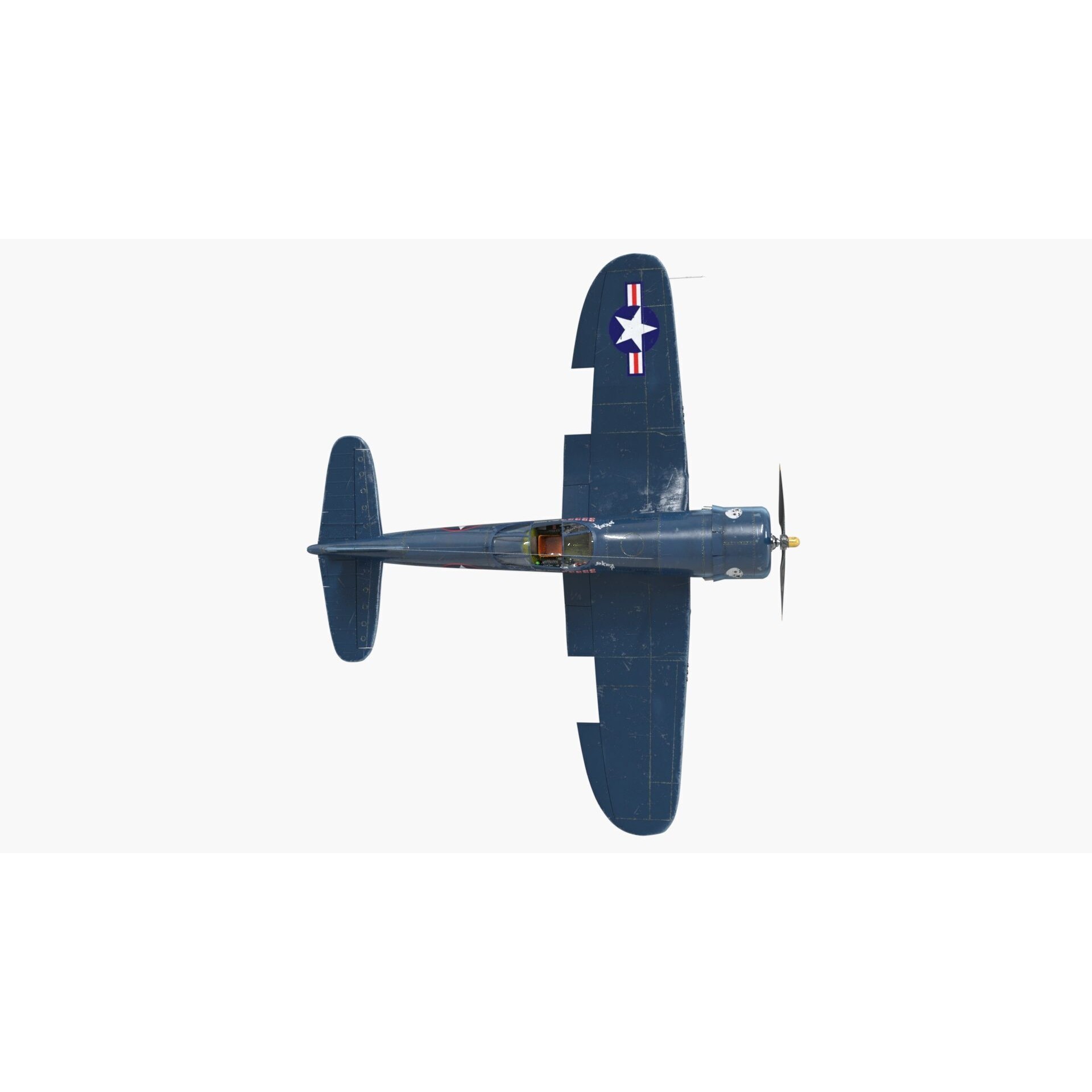 Chance Vought F4U Corsair - Low-Poly Game-Ready 3D Model - View 13