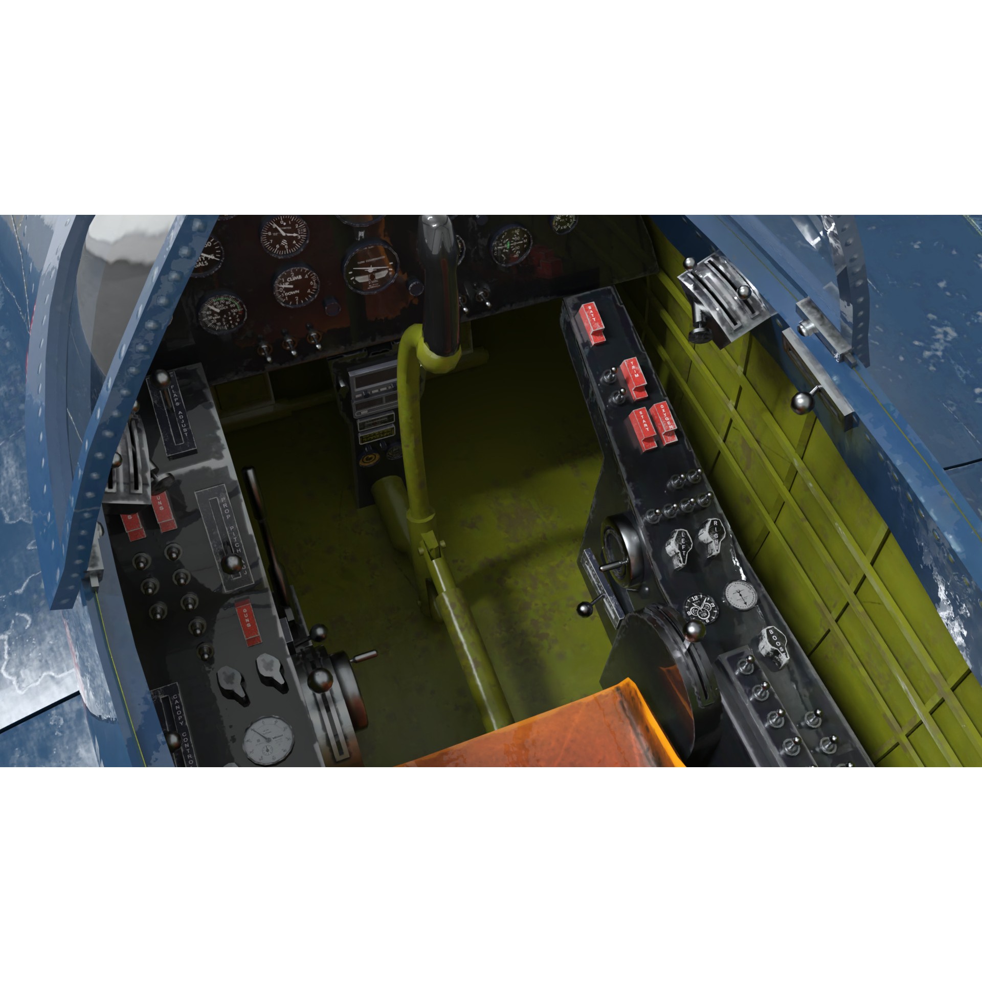 Chance Vought F4U Corsair - Low-Poly Game-Ready 3D Model - View 6