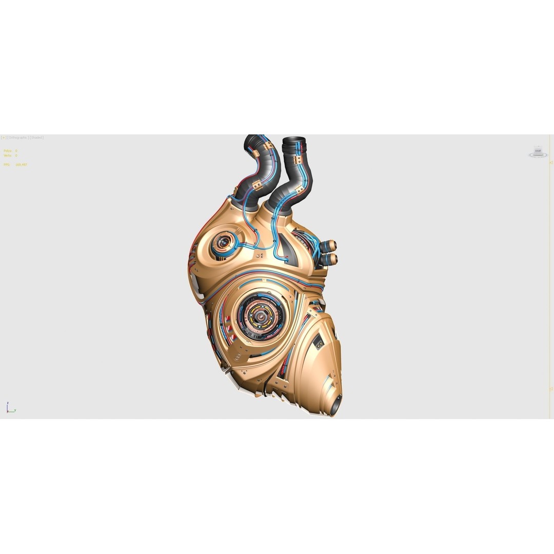Sci-Fi Robot Heart 3D Model – Animated Mechanical Asset, FBX & OBJ