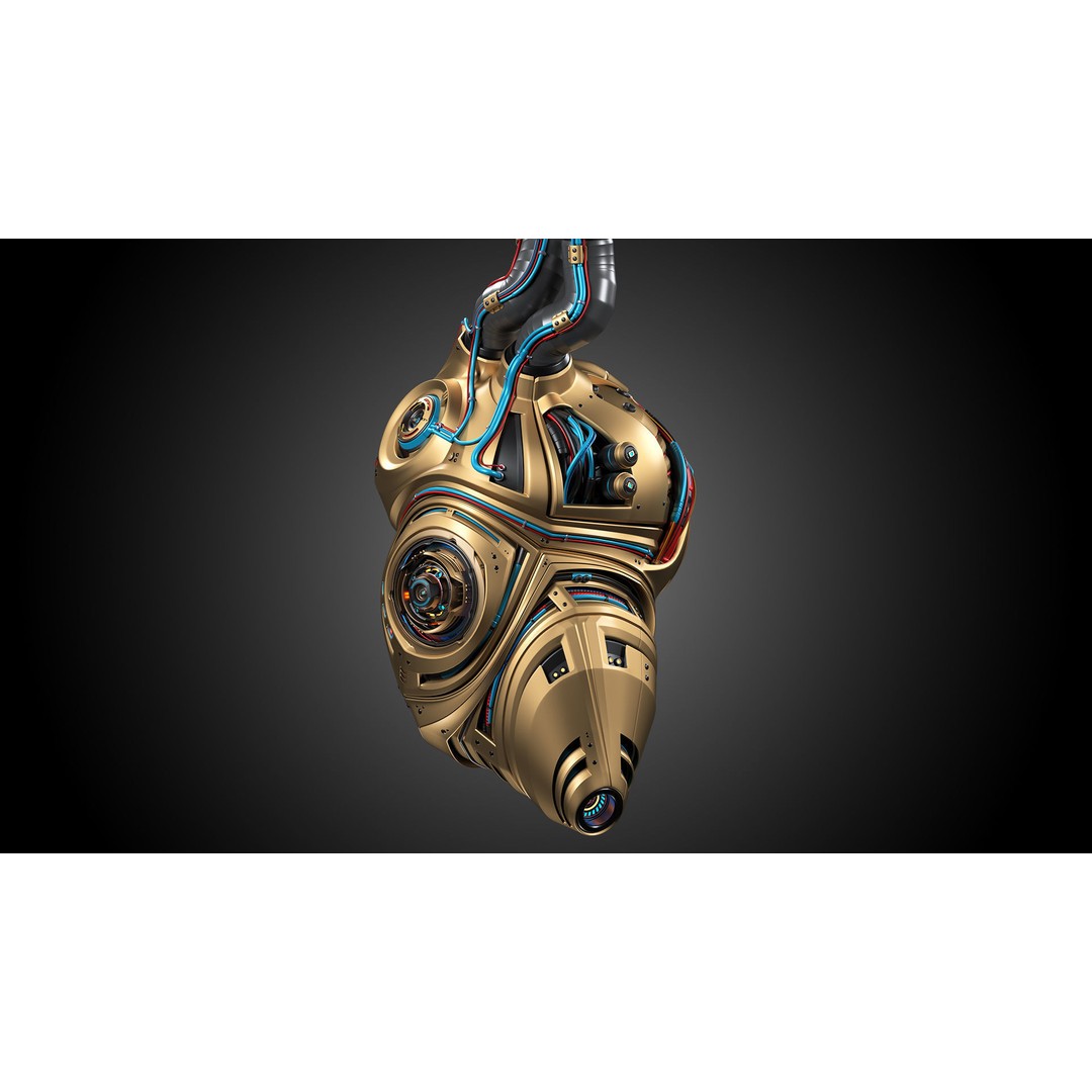 Sci-Fi Robot Heart 3D Model – Animated Mechanical Asset, FBX & OBJ - View 10
