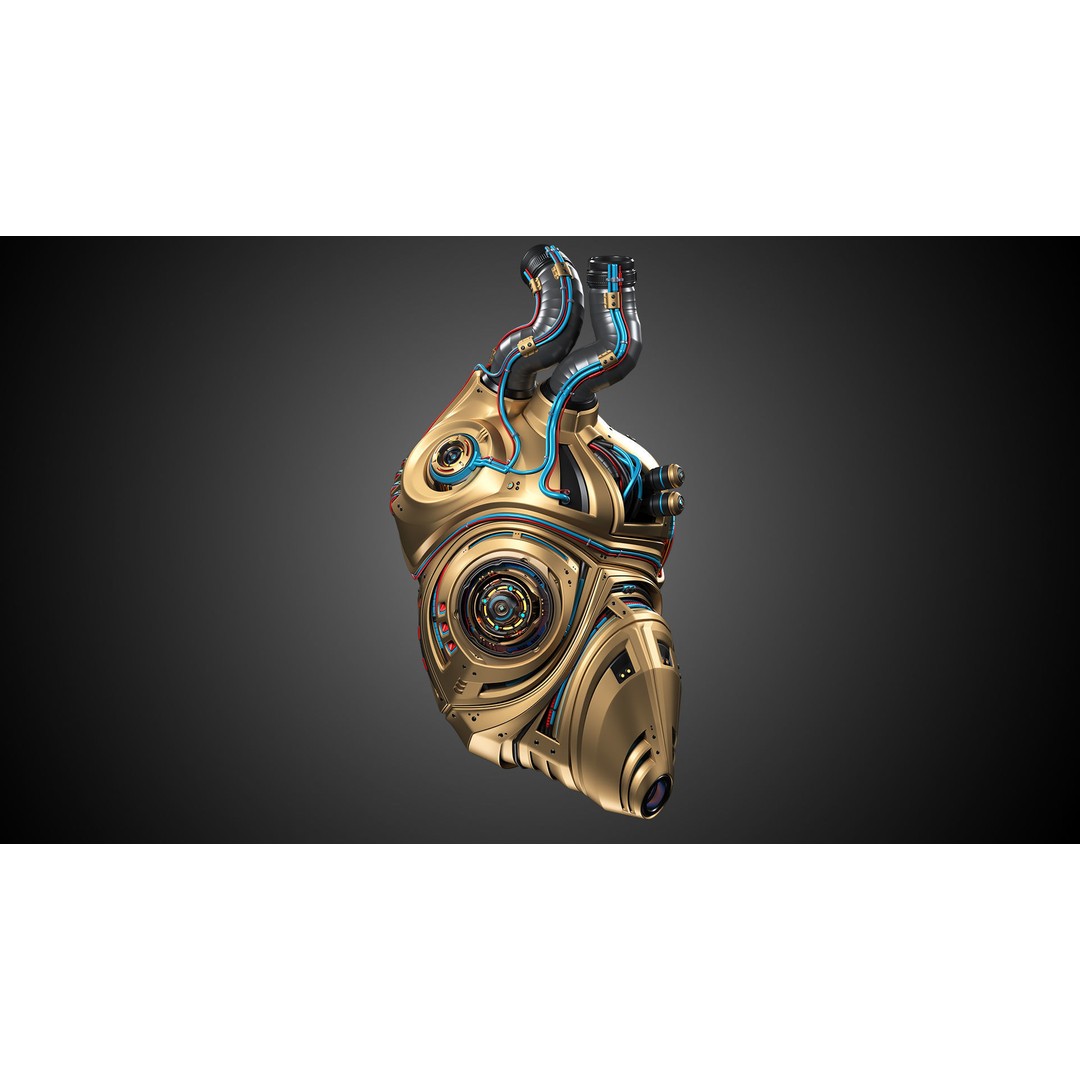 Sci-Fi Robot Heart 3D Model – Animated Mechanical Asset, FBX & OBJ - View 17