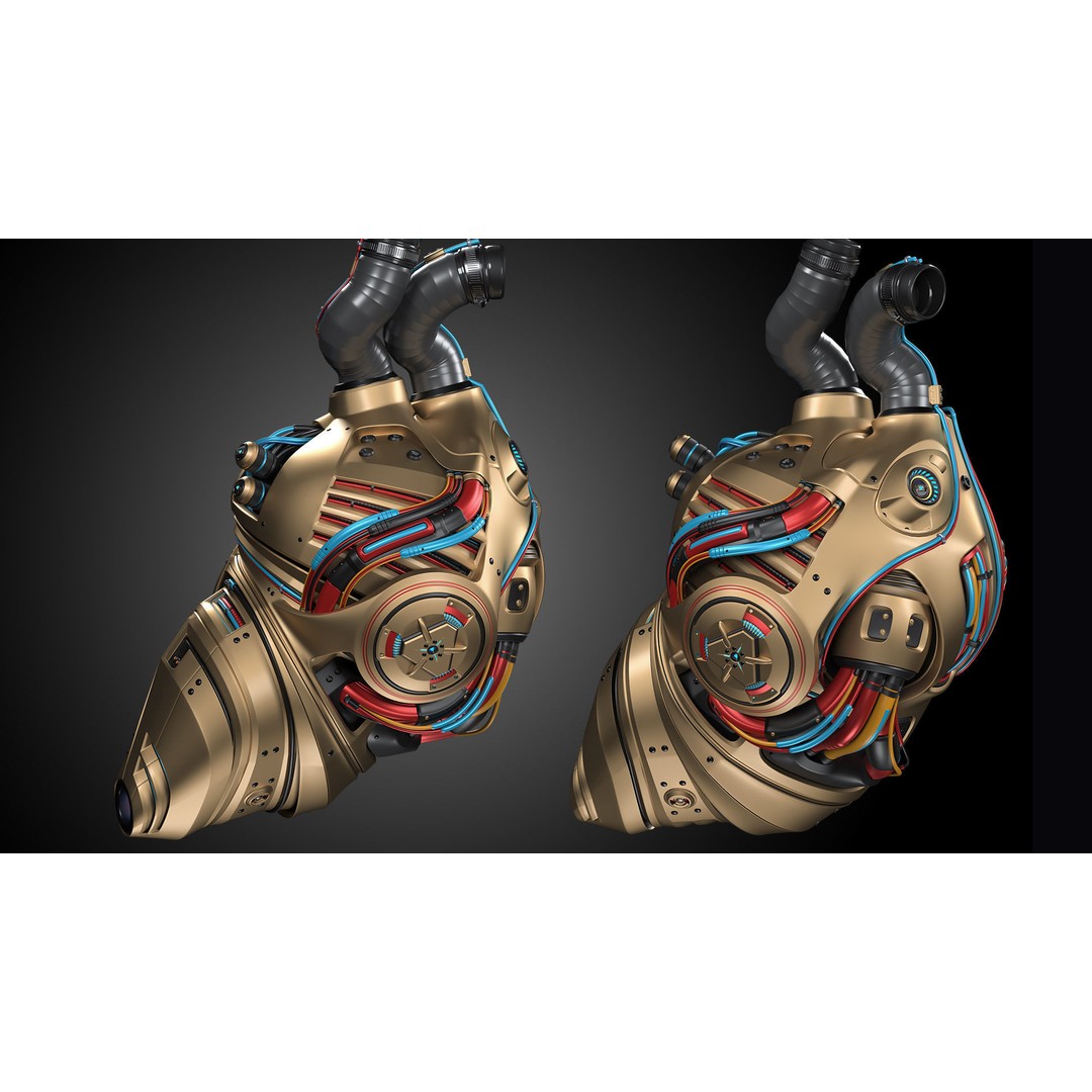 Sci-Fi Robot Heart 3D Model – Animated Mechanical Asset, FBX & OBJ - View 21