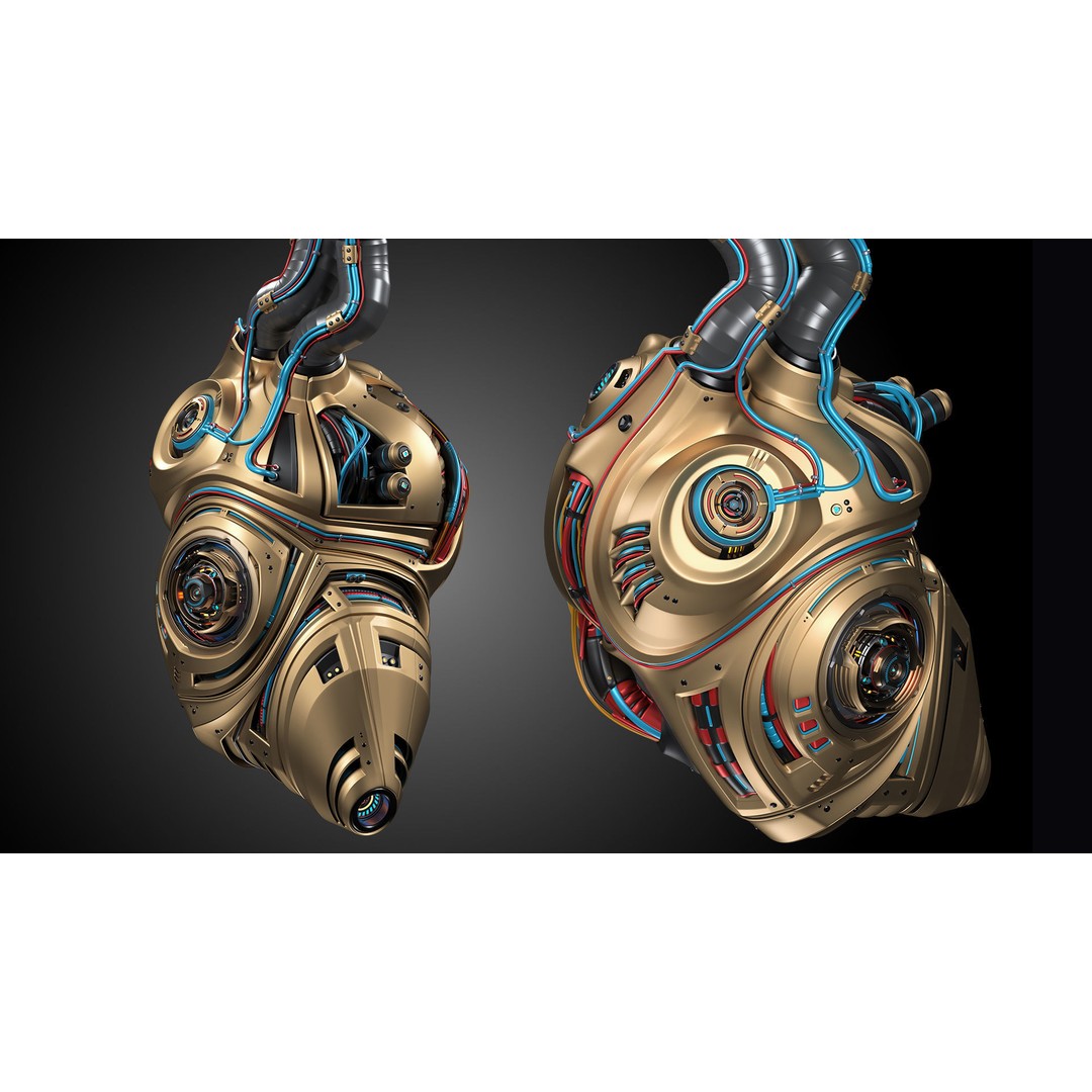 Sci-Fi Robot Heart 3D Model – Animated Mechanical Asset, FBX & OBJ - View 22