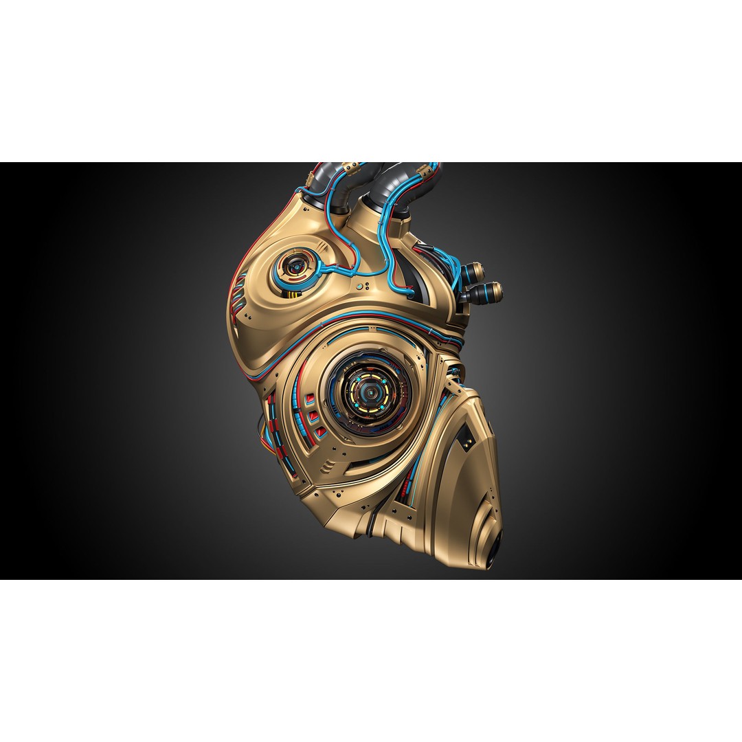Sci-Fi Robot Heart 3D Model – Animated Mechanical Asset, FBX & OBJ - View 3