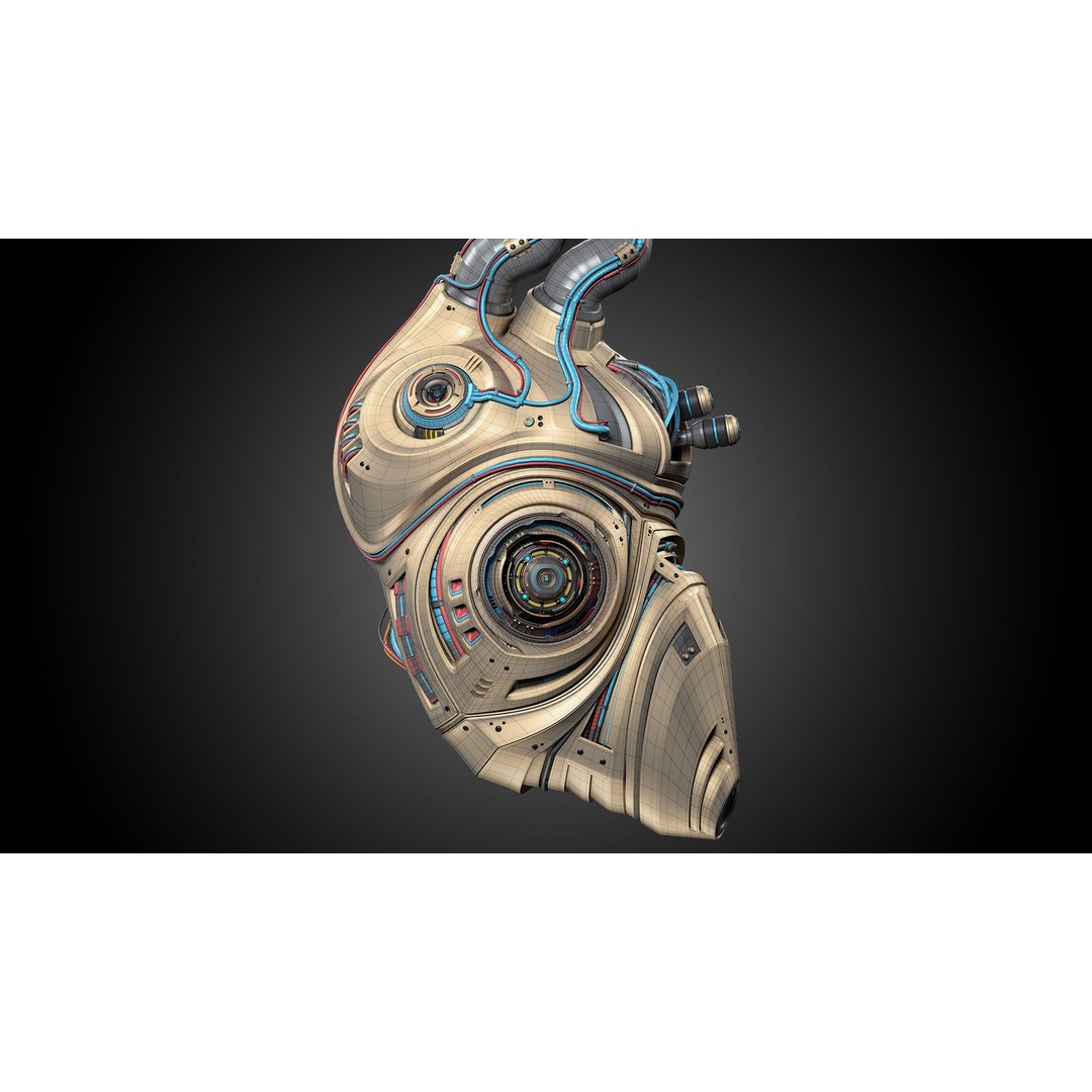Sci-Fi Robot Heart 3D Model – Animated Mechanical Asset, FBX & OBJ - View 4