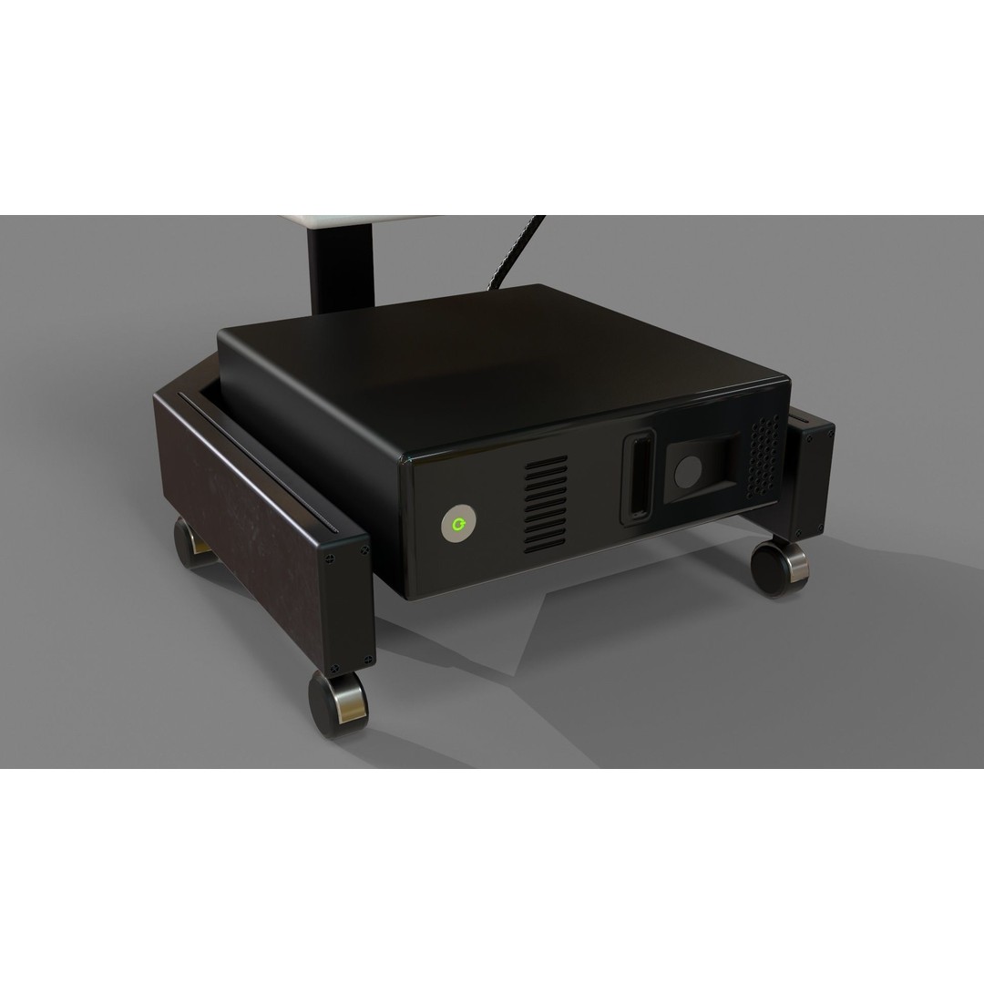 Mobile Computer Cart 3D Model – Low Poly Workstation, FBX, PBR - View 18