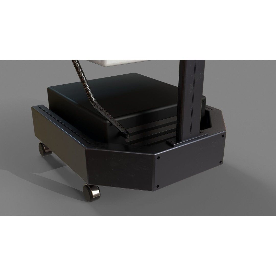 Mobile Computer Cart 3D Model – Low Poly Workstation, FBX, PBR - View 19