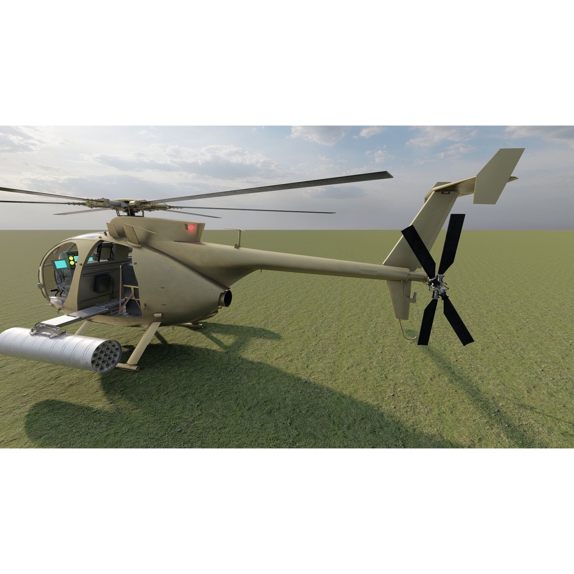Boeing MH-6M Little Bird - Game-Ready 3D Model - View 10