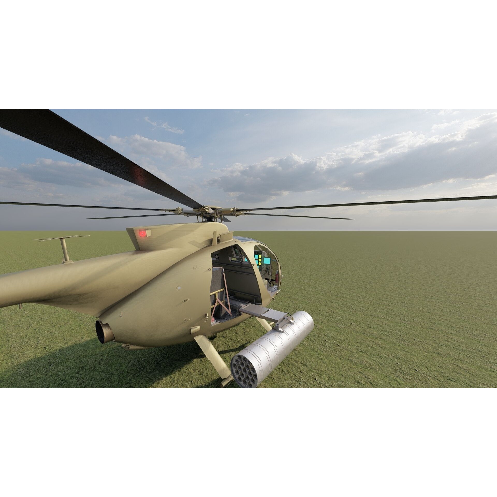Boeing MH-6M Little Bird - Game-Ready 3D Model - View 13