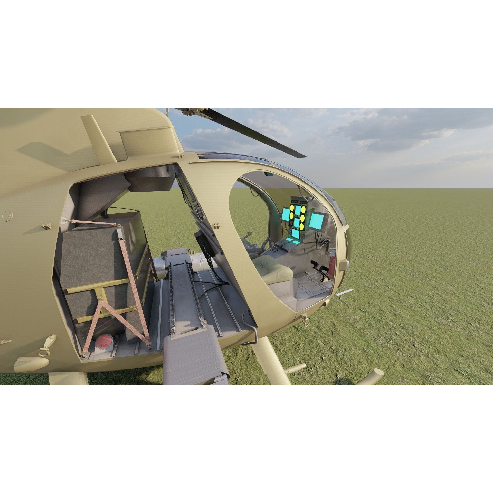 Boeing MH-6M Little Bird - Game-Ready 3D Model - View 14