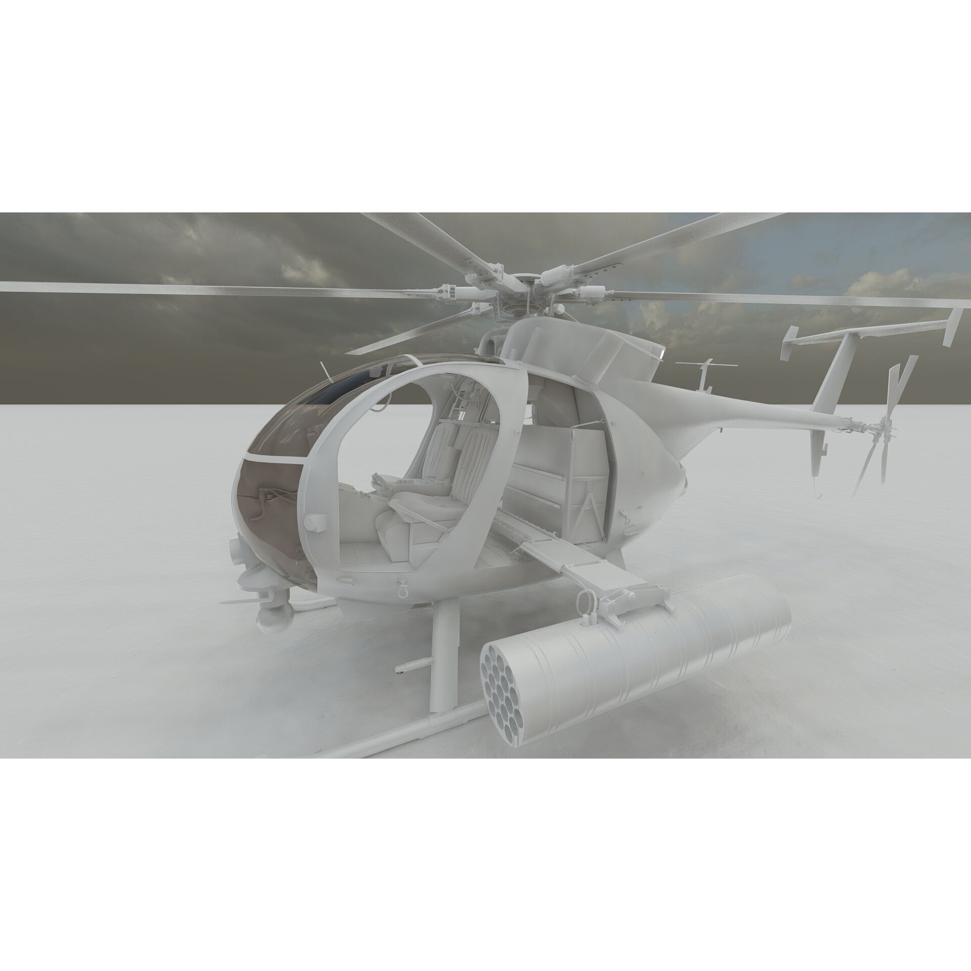 Boeing MH-6M Little Bird - Game-Ready 3D Model - View 30