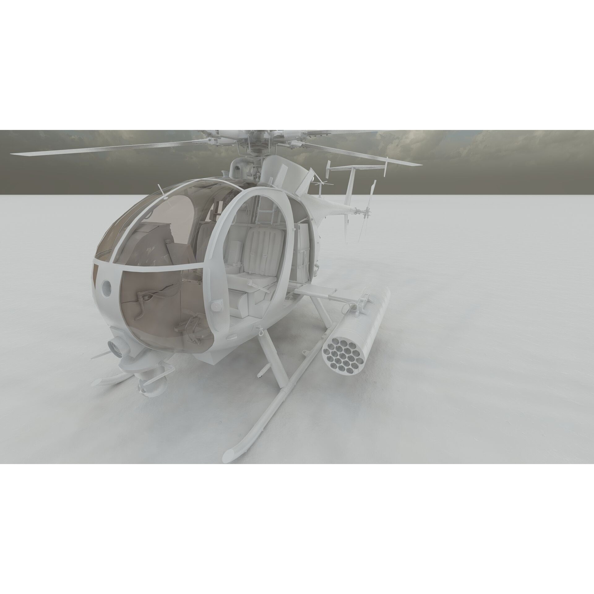 Boeing MH-6M Little Bird - Game-Ready 3D Model - View 40