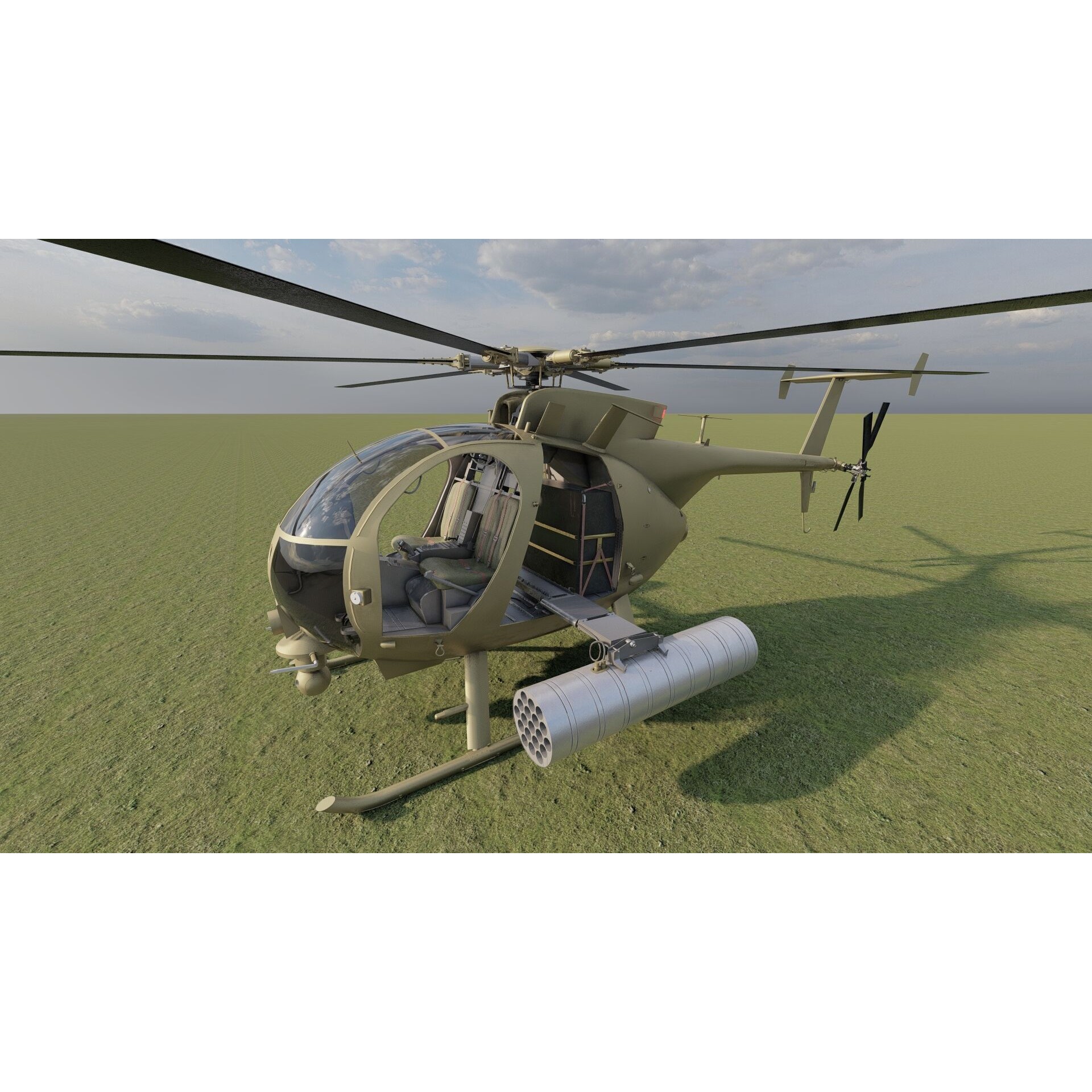 Boeing MH-6M Little Bird - Game-Ready 3D Model - View 8