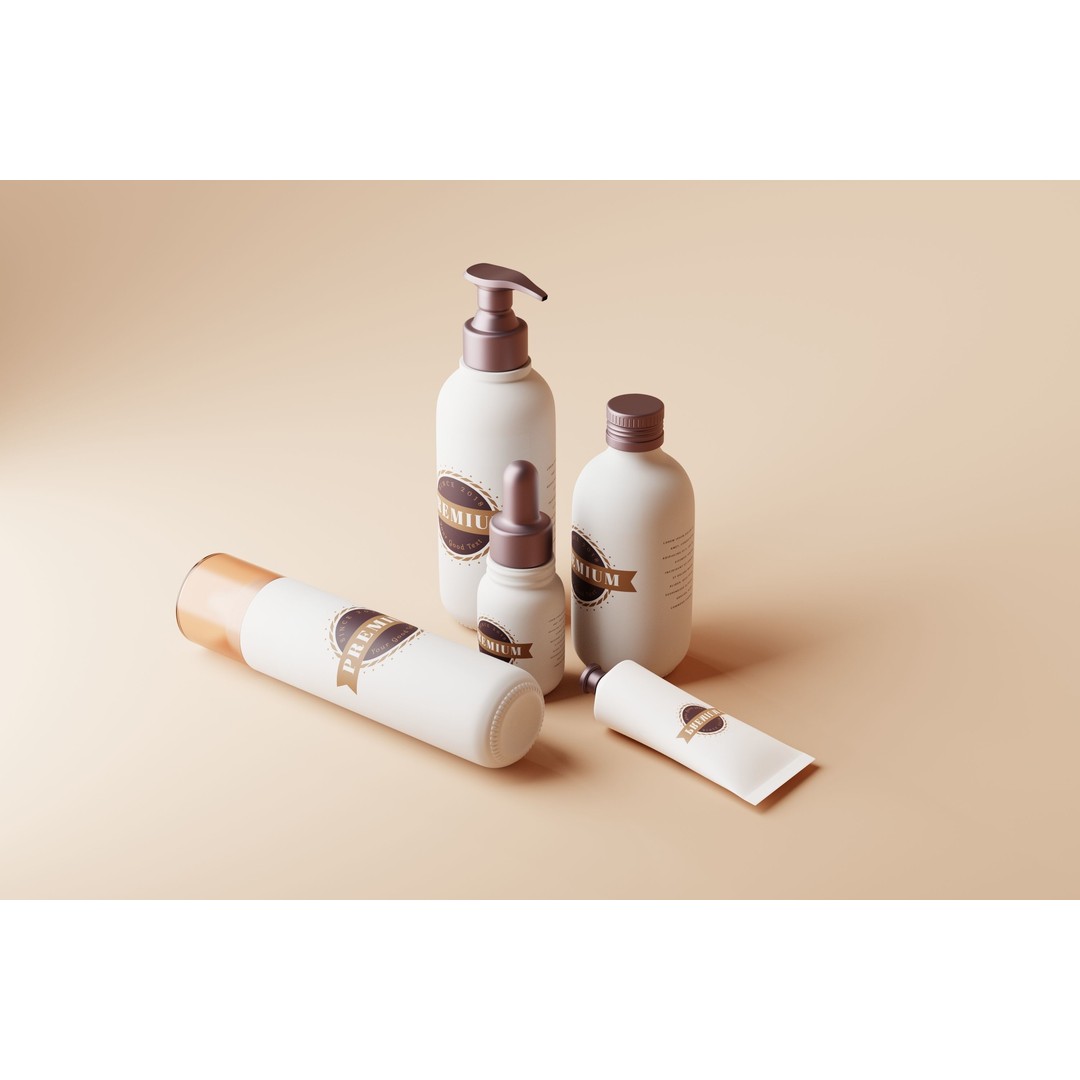 Cosmetic Packaging 3D Model – High Poly Bottle and Tube Designs, FBX/OBJ - View 10