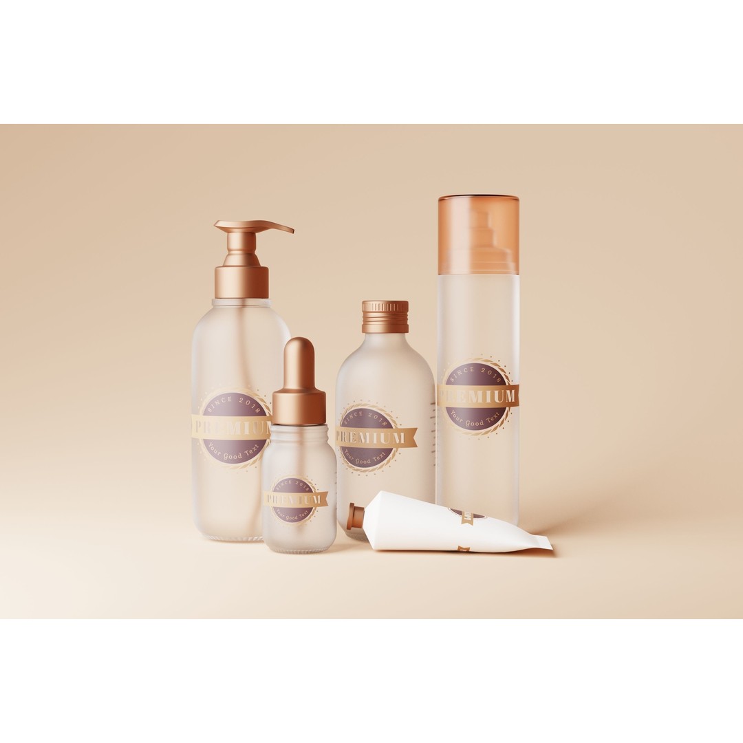 Cosmetic Packaging 3D Model – High Poly Bottle and Tube Designs, FBX/OBJ - View 3