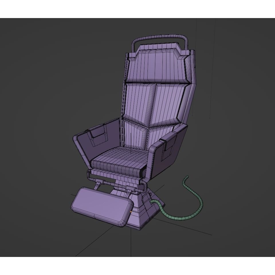 Sci-Fi Lab Chair 3D Model – Low Poly PBR Game Asset, FBX - View 10
